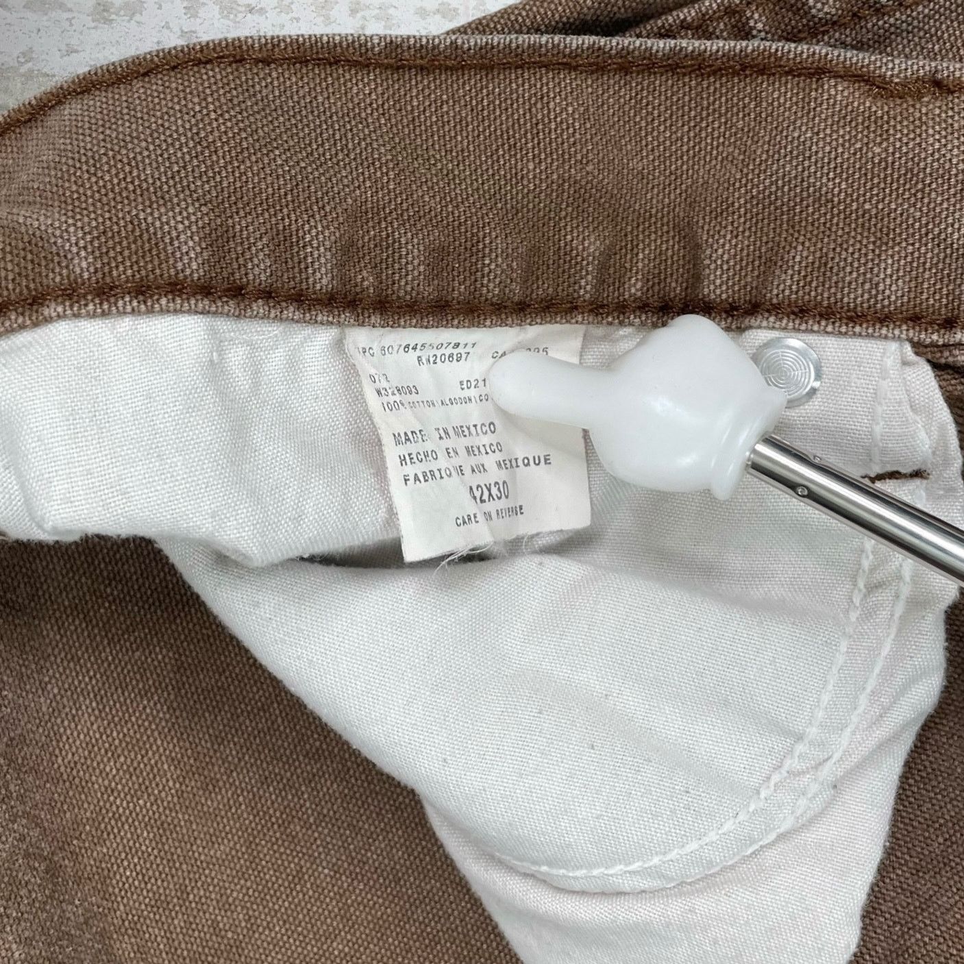 Dickies Vintage 90s Dickies Carpenter Pants 42x30 Baggy Brown Canvas Size US 42 / EU 58 - 4 Thumbnail