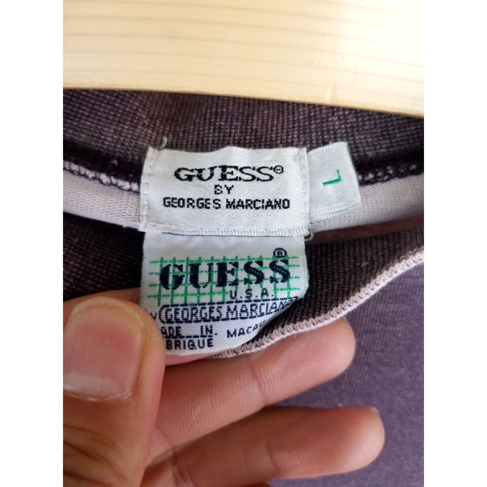 Guess VINTAGE GUESS JEANS HALF TURTLE NECK BROWN LONG SLEEVE T-SHIRT SZ LARGE MEN Shirt Vintage 90s Rugby Ready Brown Cotton Fleece 28" Top to Bottom Mens Size US L / EU 52-54 / 3 - 3 Thumbnail
