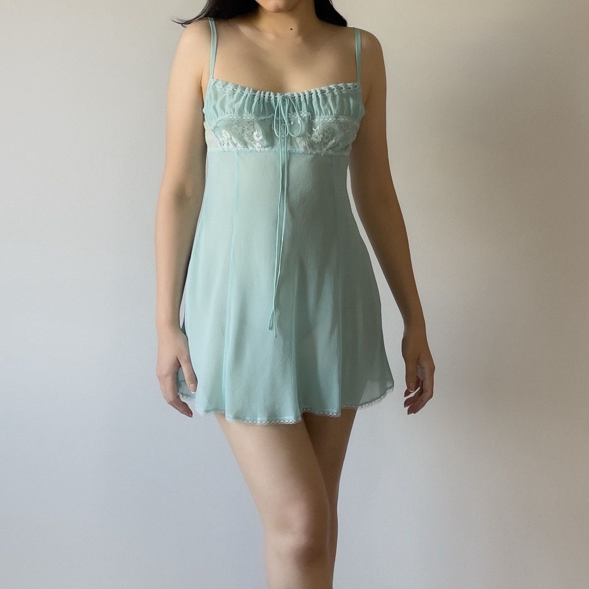 Victoria's Secret Victoria’s Secret Blue Silk Mini Slip Dress (M) Size M / US 6-8 / IT 42-44 - 4 Thumbnail
