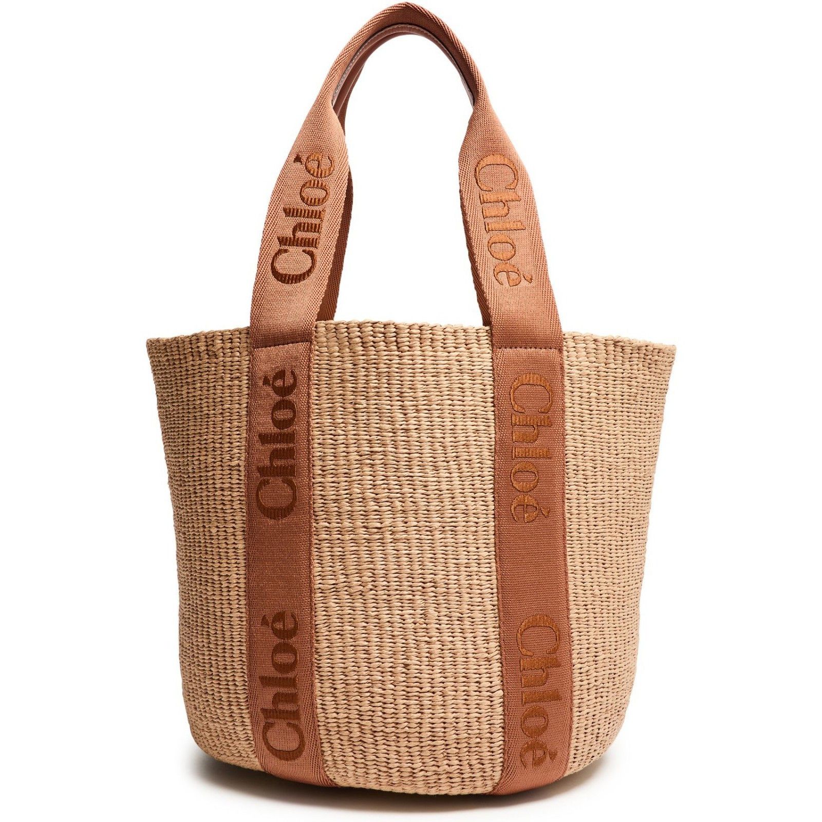 Chloe Chloe Large Basket Tote Dusty Tan Raffia-Effect Linen Should Size ONE SIZE - 1 Thumbnail