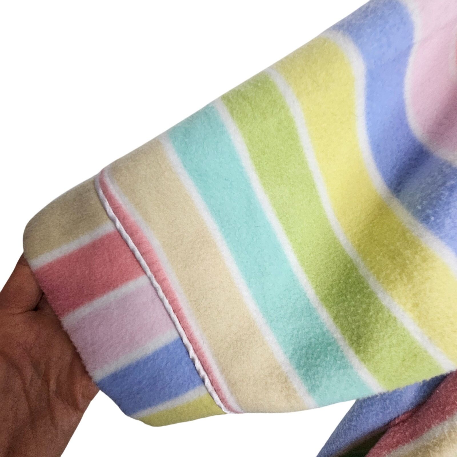 Vintage Vintage Fleece Rainbow Striped House Dress Sz L Muumuu Retro Size 42" / US 20 - 5 Thumbnail