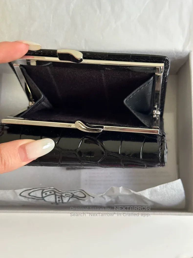 Vivienne Westwood Black crocodile leather trifold wallet