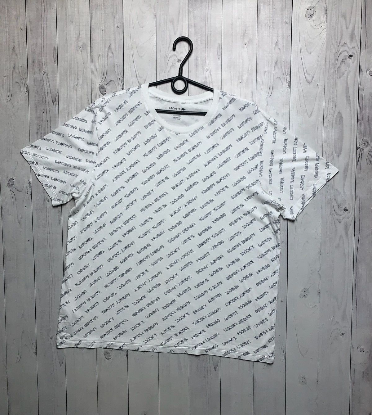 Lacoste × Vintage Lacoste monogram tee logo white rare size L Size US L / EU 52-54 / 3 - 1 Thumbnail