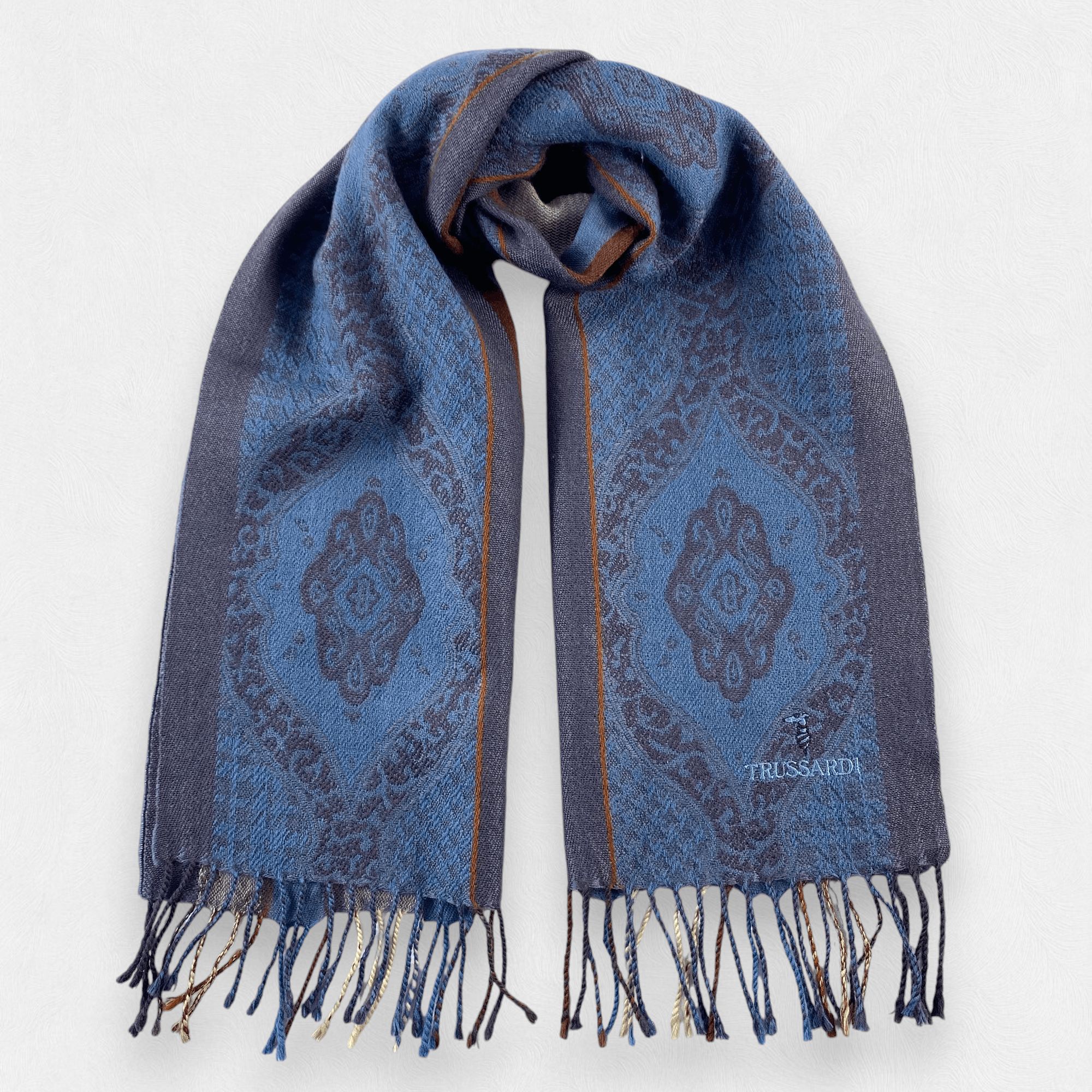 Trussardi Trussardi Scarf Paisley Neck Wrap Wool Muffler Size ONE SIZE - 1 Thumbnail