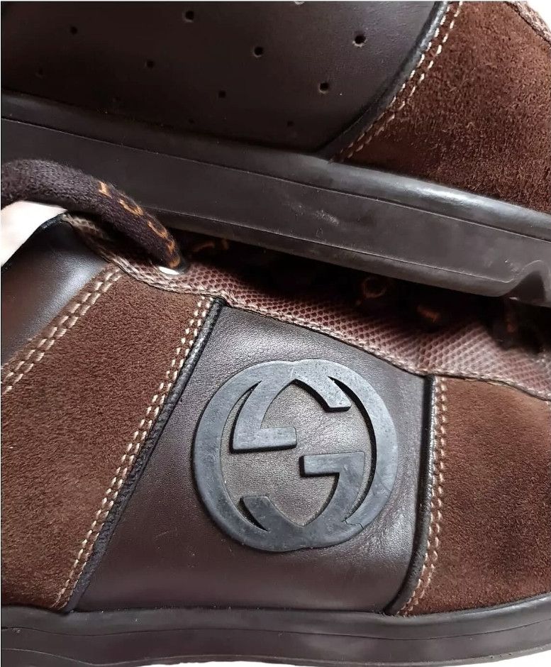 Gucci GUCCI Men Sneakers GG Logo Leather Men Low Top Shoes Sz 8.5 Size US 8.5 / EU 41-42 - 13 Thumbnail