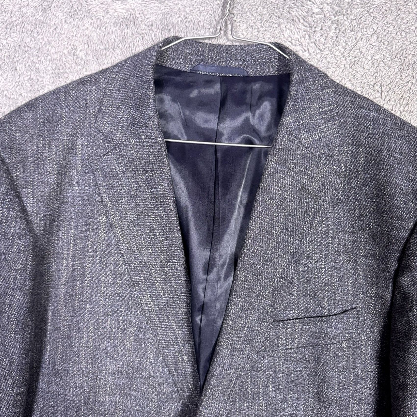 Rodd & Gunn Rodd & Gunn Mens L Blazer Sport Coat Italy Suit Jacket Virgin Wool Linen Cotton Blue Herringbone Classic Designer Size 42R - 4 Thumbnail