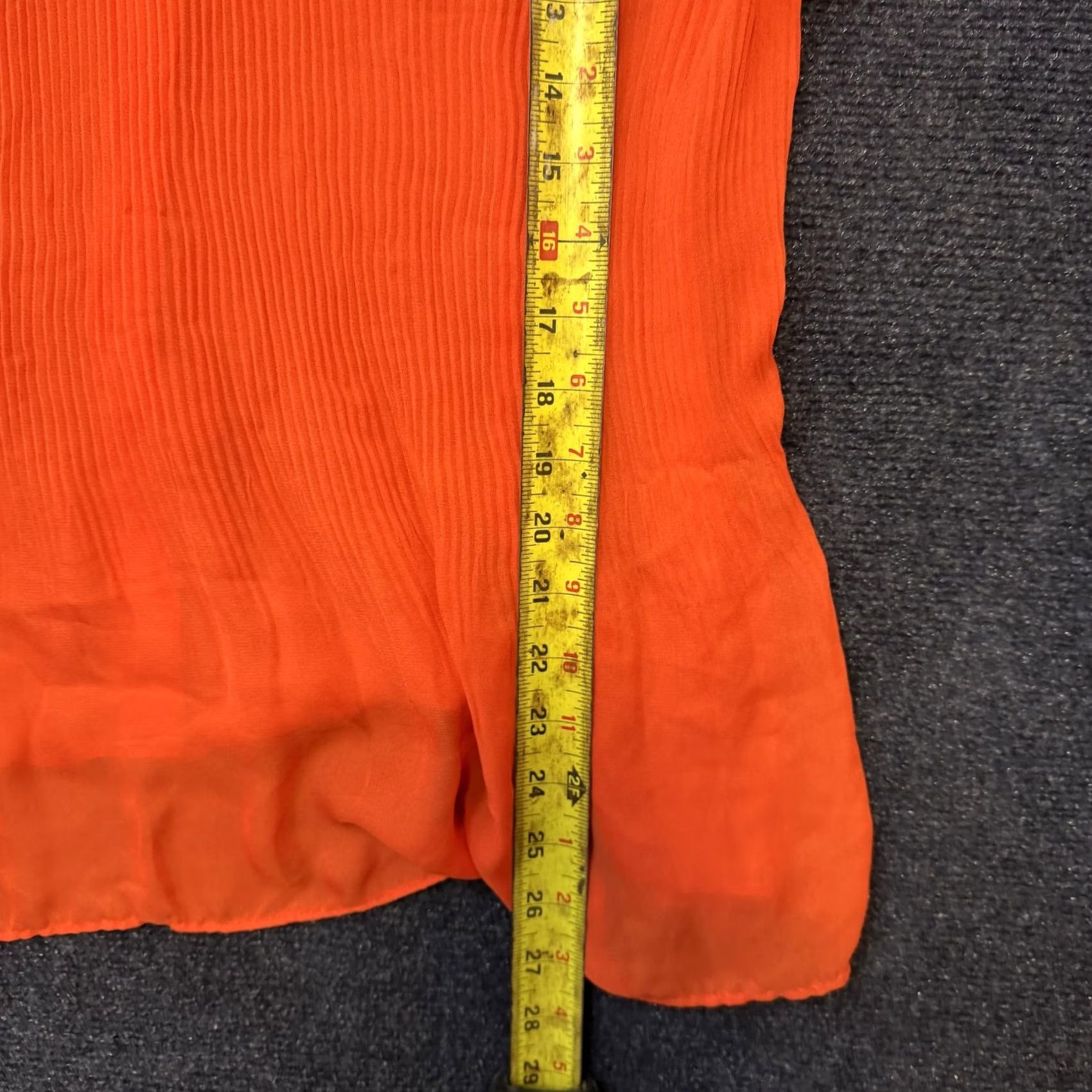 DANCER Serenade New York Blouse Womens 20W Plus Orange Fire Dance Puff Sleeve Sheer Top Size 3XL / US 20-22 - 7 Thumbnail
