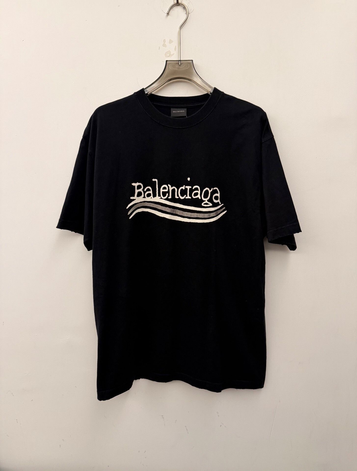 Balenciaga Balenciaga Wavy Logo T-Shirt Size S Size US S / EU 44-46 / 1 - 1 Thumbnail