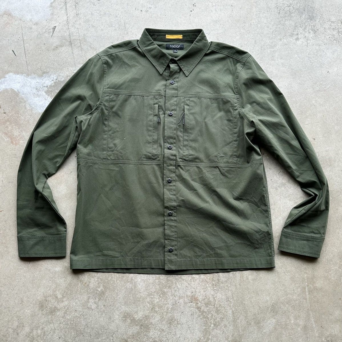 Proof Huckberry Shirt Men Size Large Outdoor Utility Green