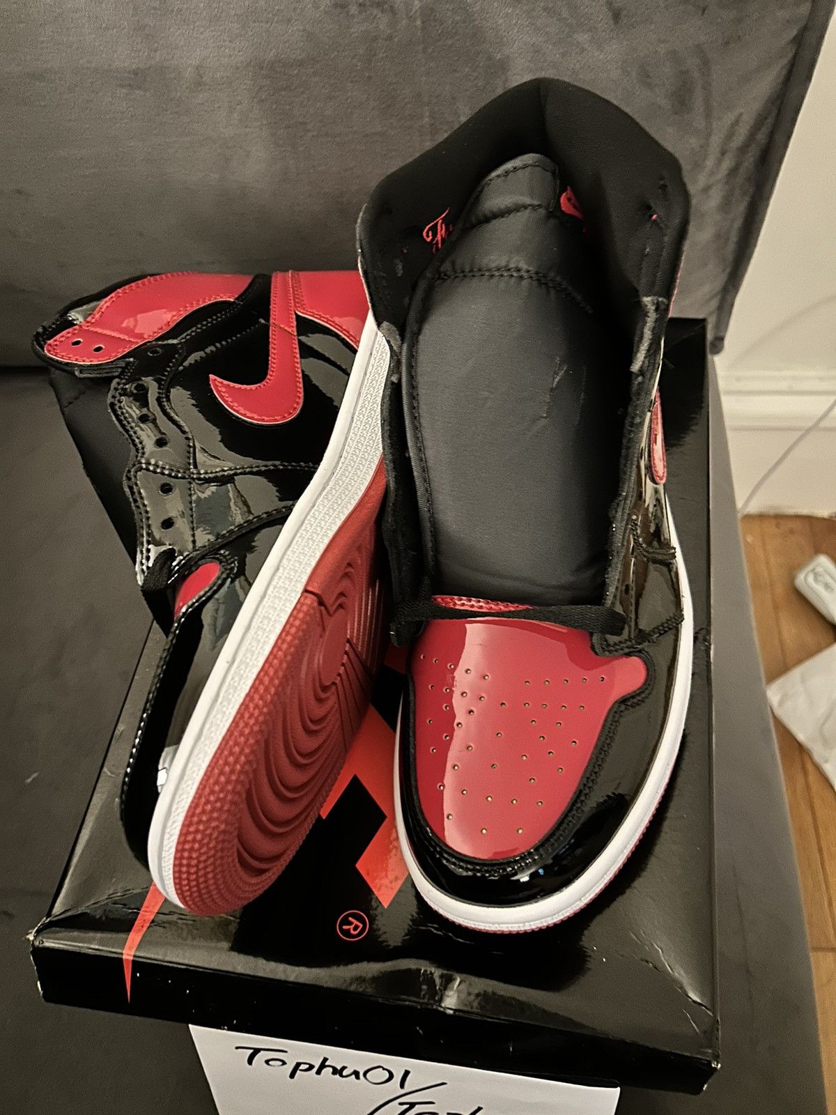 Jordan Brand × Nike Jordan 1 retro “patent bred” Size US 8.5 / EU 41-42 - 5 Thumbnail