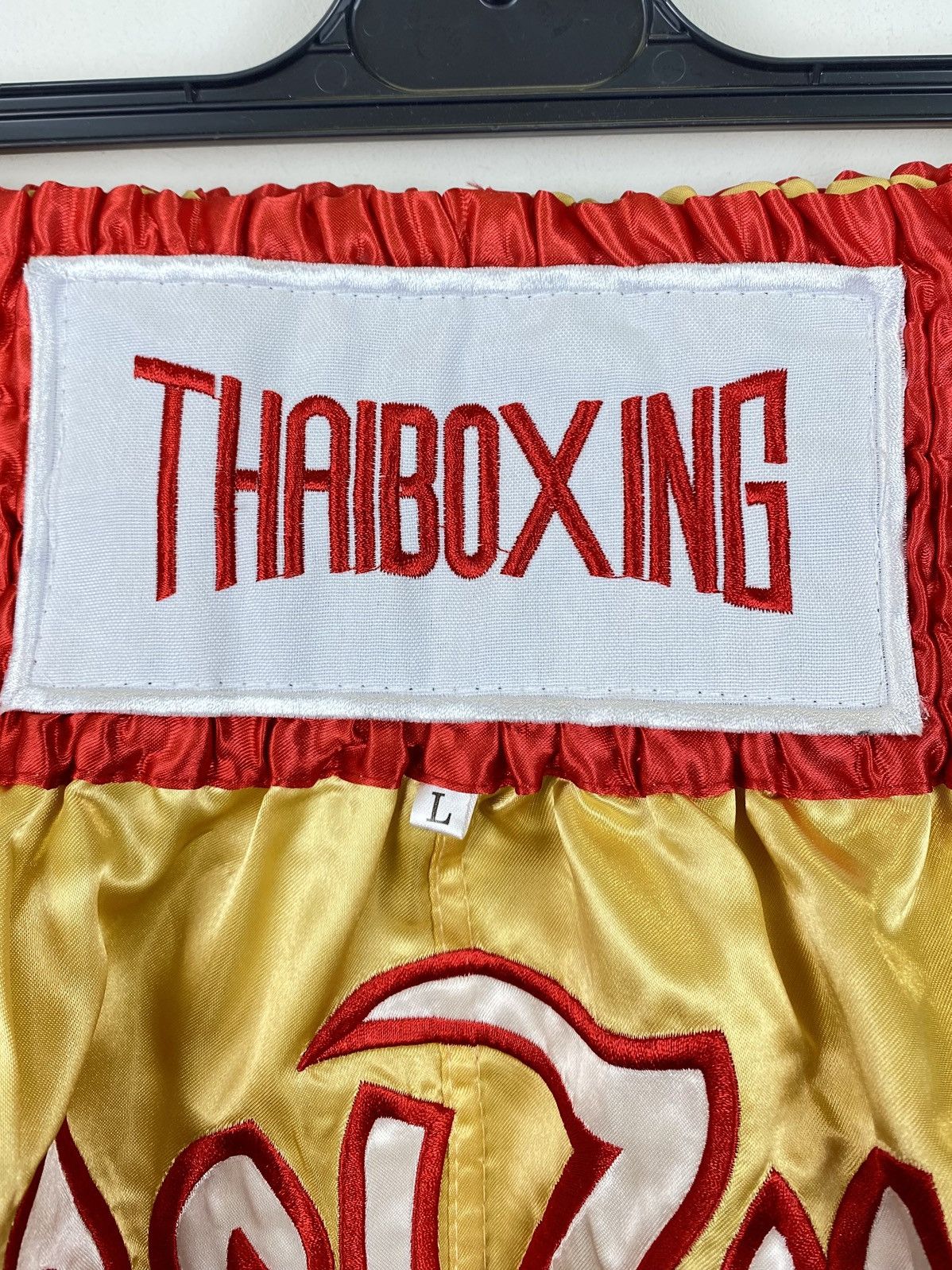 Other Vintage Muay Thai Boxing Shorts Y2K sports Gold Red MMA UFC Size US 34 / EU 50 - 2 Thumbnail
