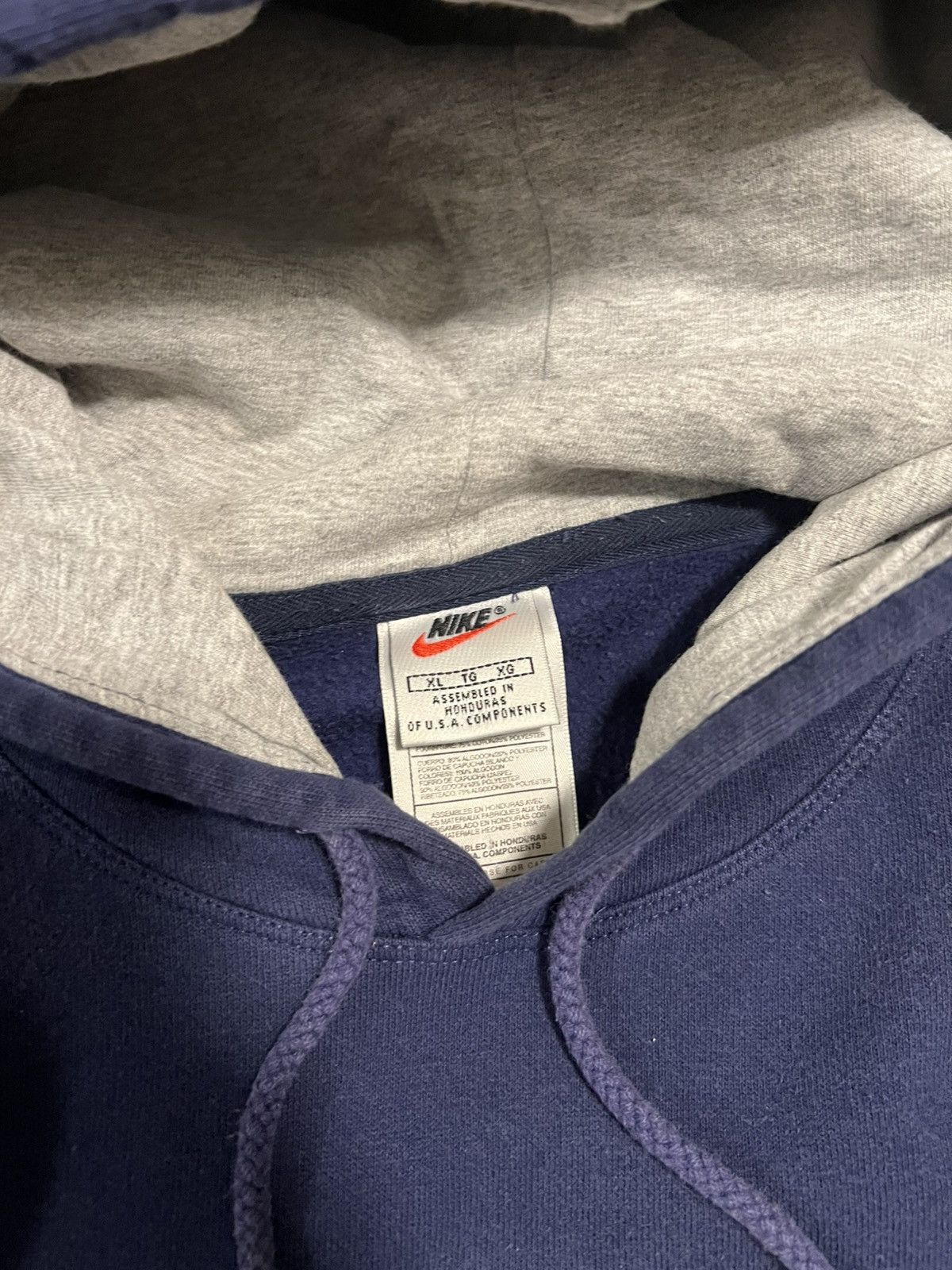 Nike × Vintage Vintage Nike Hoodie Navy Size US XL / EU 56 / 4 - 3 Thumbnail