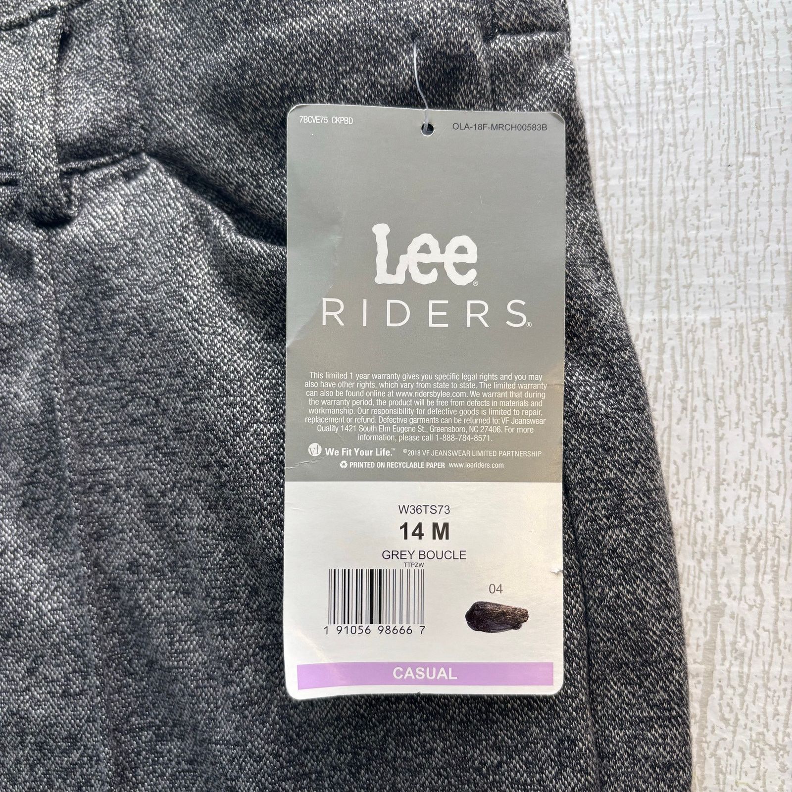 Other Lee Riders Gray Slim Fit Ankle Knit Trousers NWT Size 14M Size 36" / US 14 / IT 50 - 5 Thumbnail