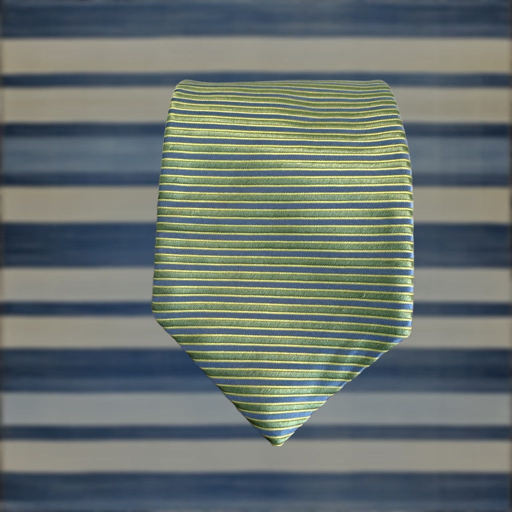 Robert Talbott Robert Talbott Chelsea Silk Tie Green Striped Men Tie 57-60in Silk Classic Length Mens Size ONE SIZE - 1 Thumbnail