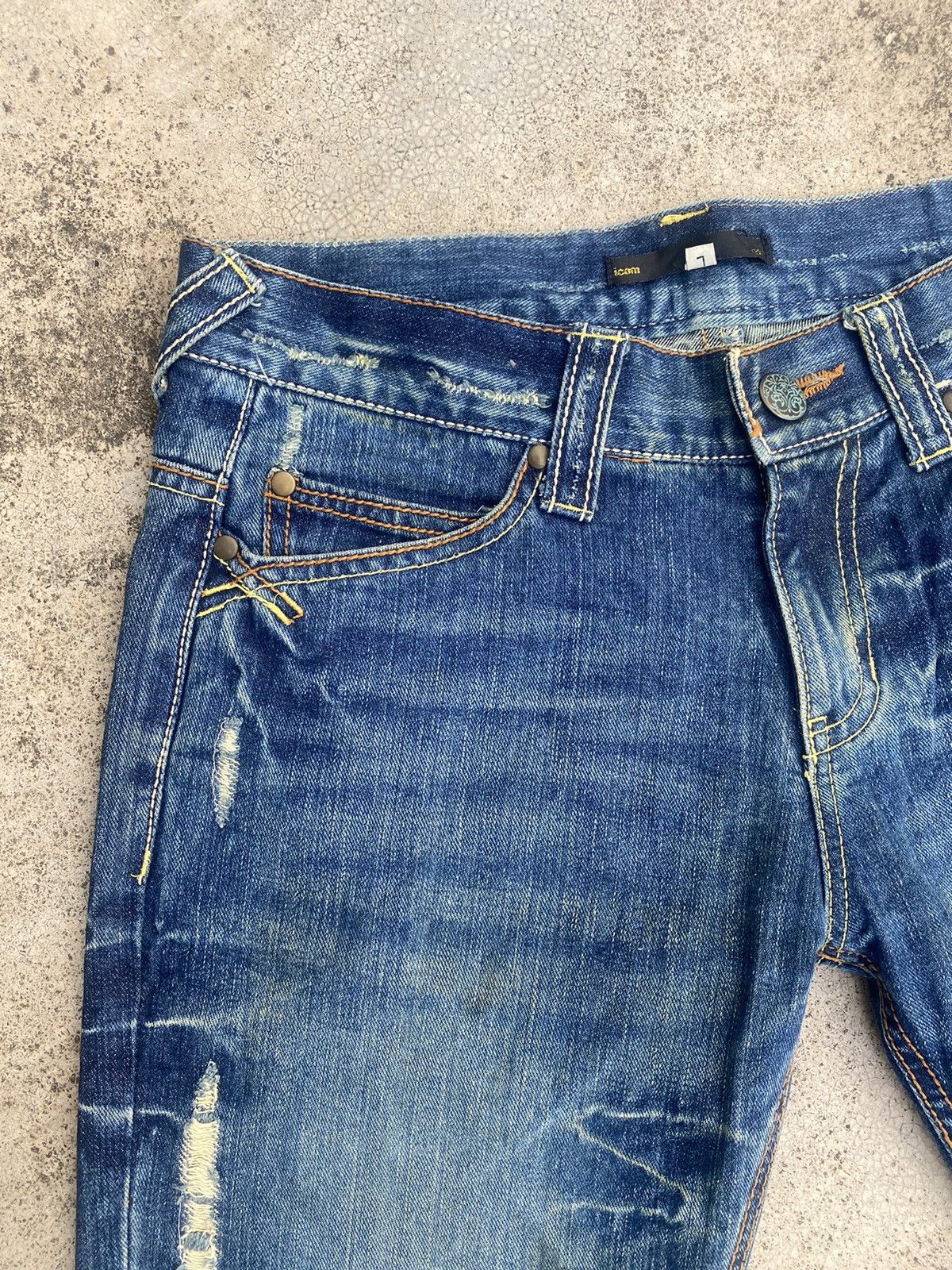 If Six Was Nine × Japanese Brand Flare Jeans Icom Distressed Pierced Size US 32 / EU 48 - 8 Thumbnail