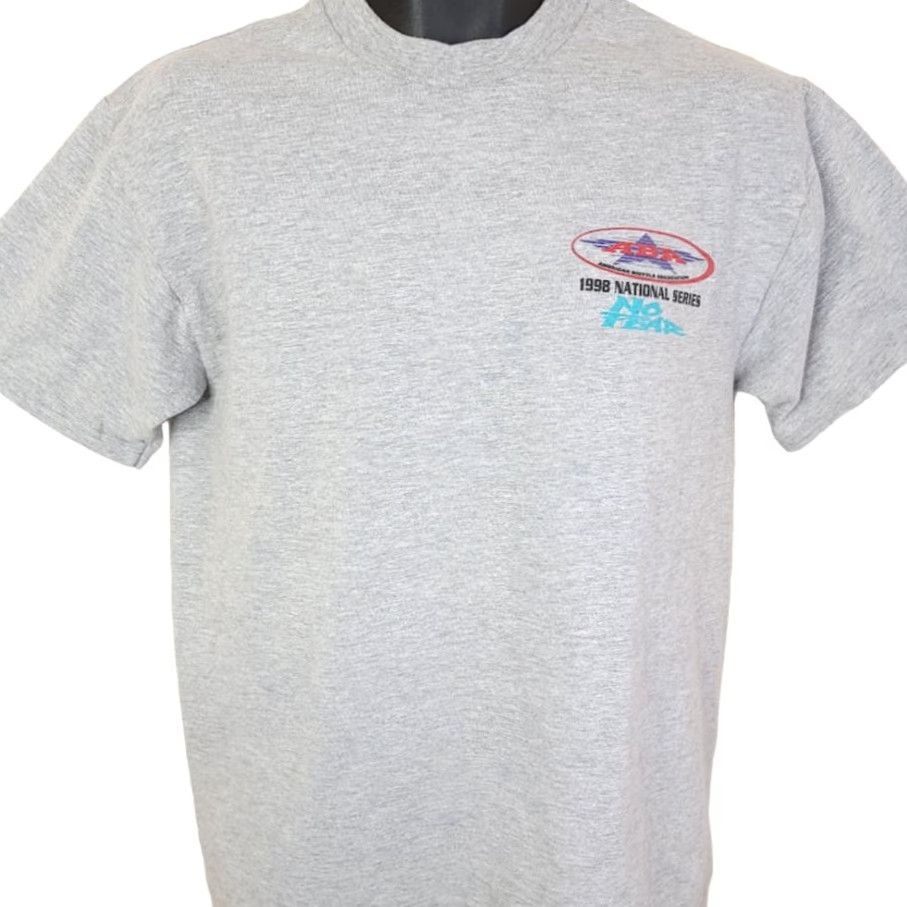 No Fear VINTAGE No Fear BMX T Shirt Mens Medium 90s 1998 Nationals Gray Cotton Short Sleeve Crew Neck Double-Sided Size US M / EU 48-50 / 2 - 3 Thumbnail