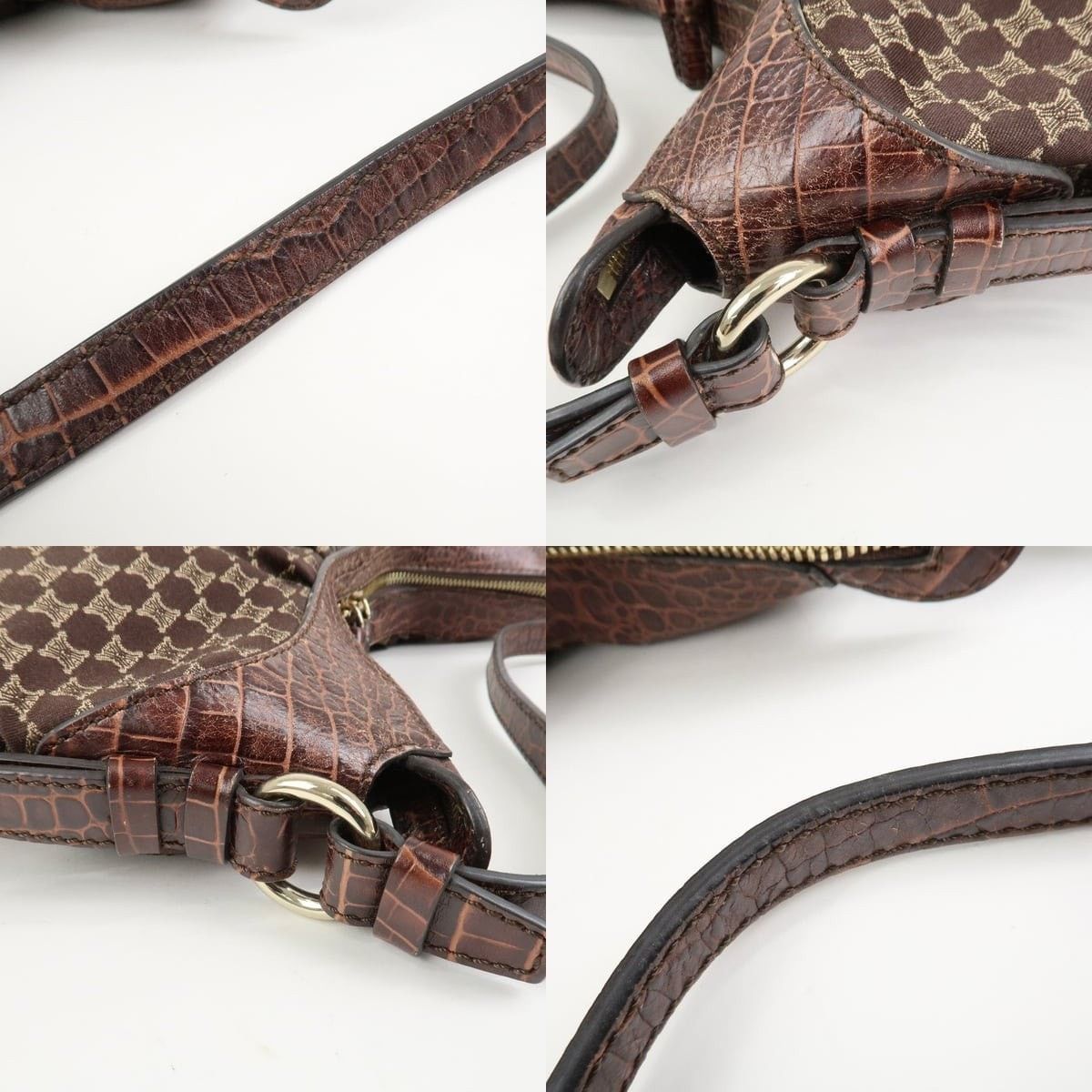 Celine Celine Macadam Canvas Shoulder Bag Brown Size ONE SIZE - 4 Thumbnail