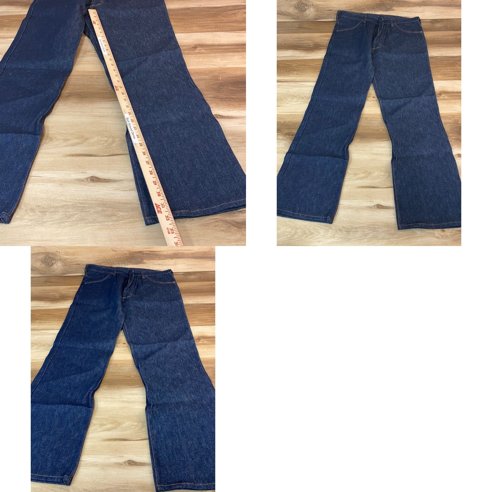 Denime VINTAGE Roebucks Jeans Straight Leg Mens 36x31 Dark Wash 14 oz Denim Blue 70s 80s Cowboy Style Mens Size US 36 / EU 52 - 8 Thumbnail