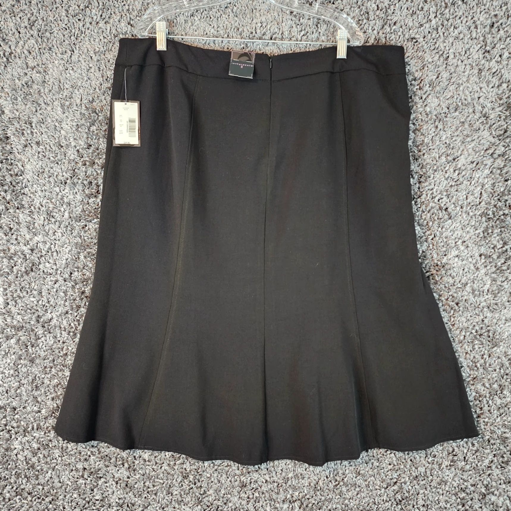 Vintage INVESTMENTS II Womens Skirt A-Line Size 22W Black Long Flowy Ladies Plus Size Size 40" / US 18 - 3 Thumbnail