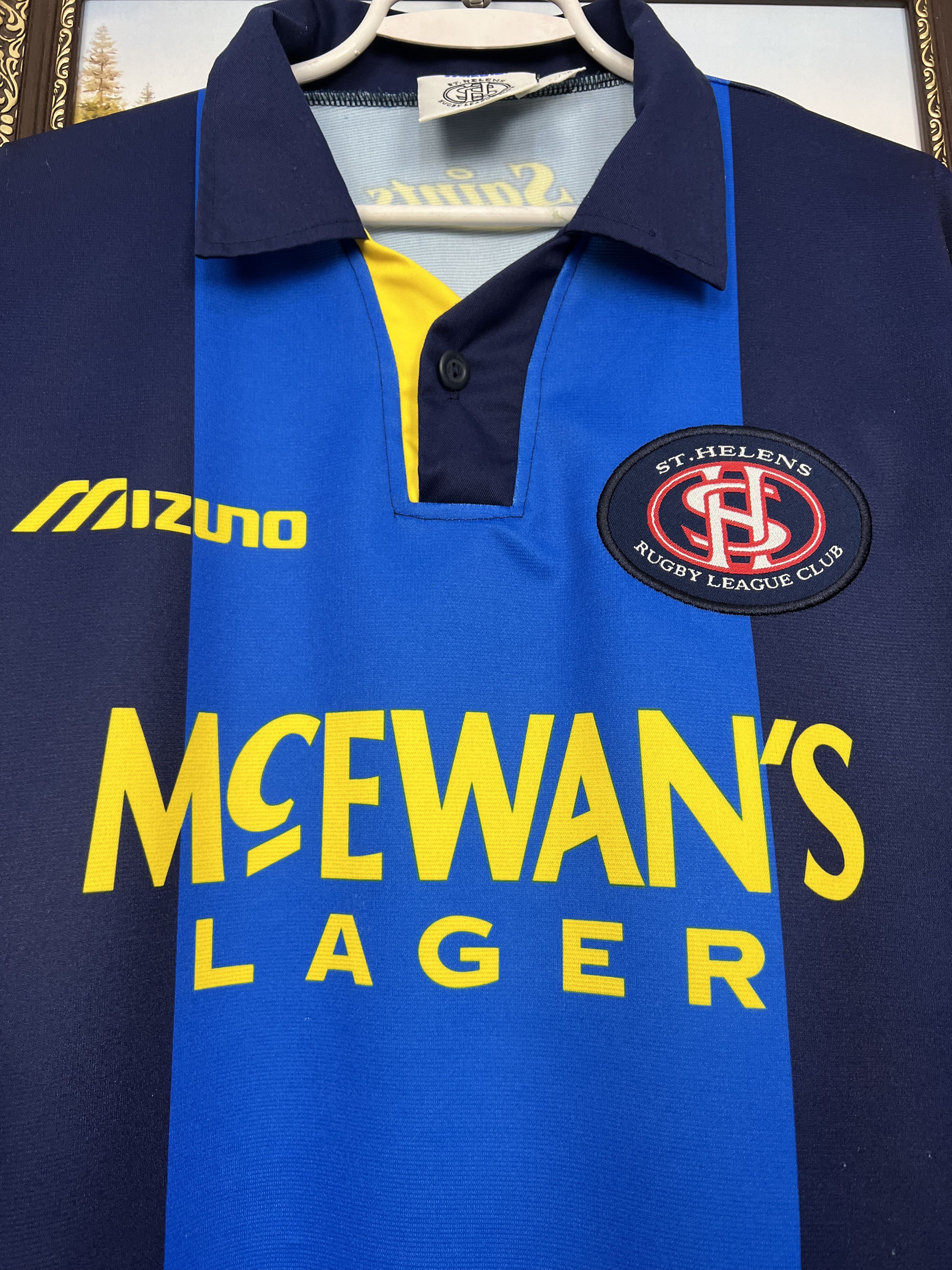 Mizuno Vintage 90's ST. Helens England Rugby League Jersey Mens Size US XL / EU 56 / 4 - 3 Thumbnail