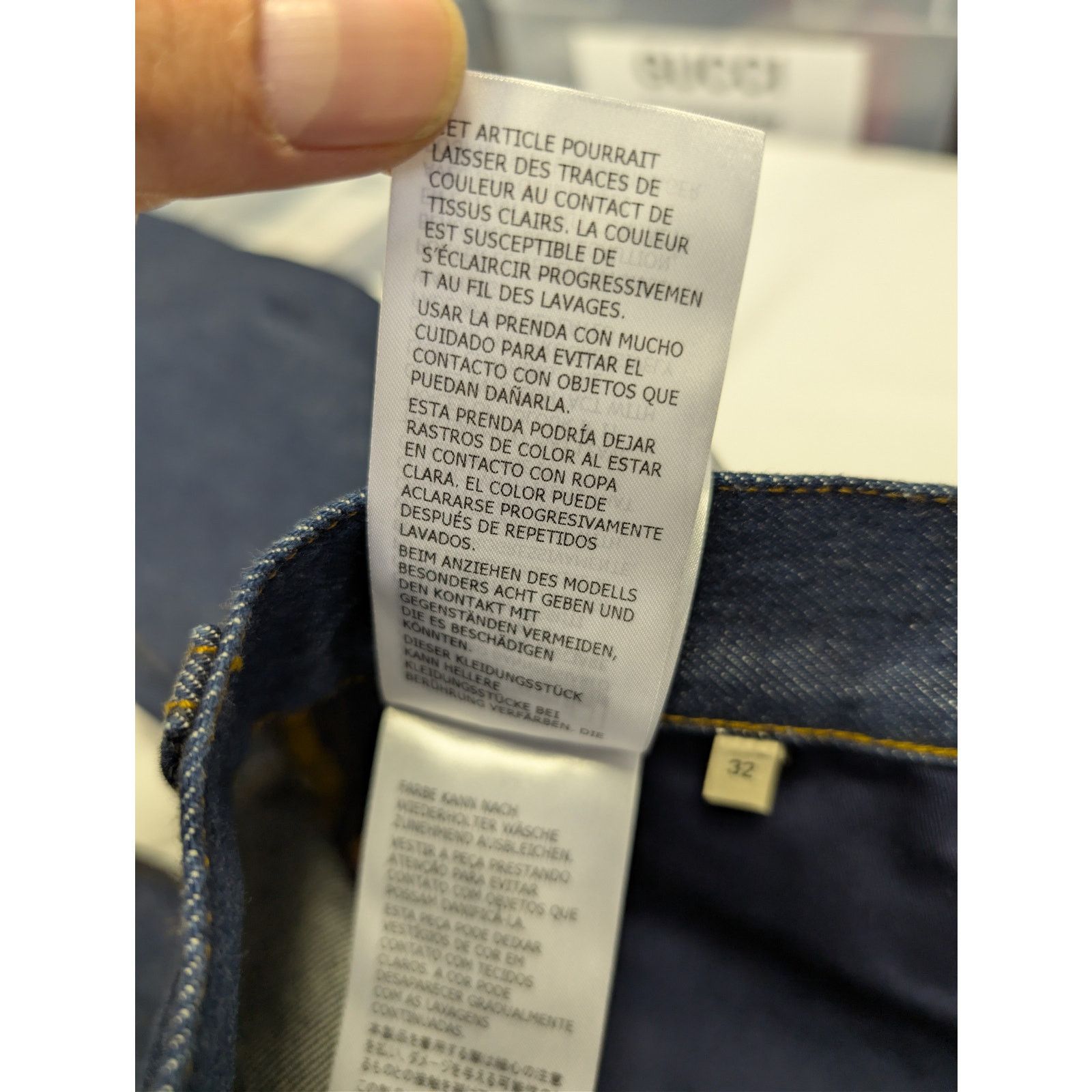 Gucci o1rshd1 Horsebit Straight-Leg Denim Pants in Indigo Blue Size US 32 / EU 48 - 21 Thumbnail