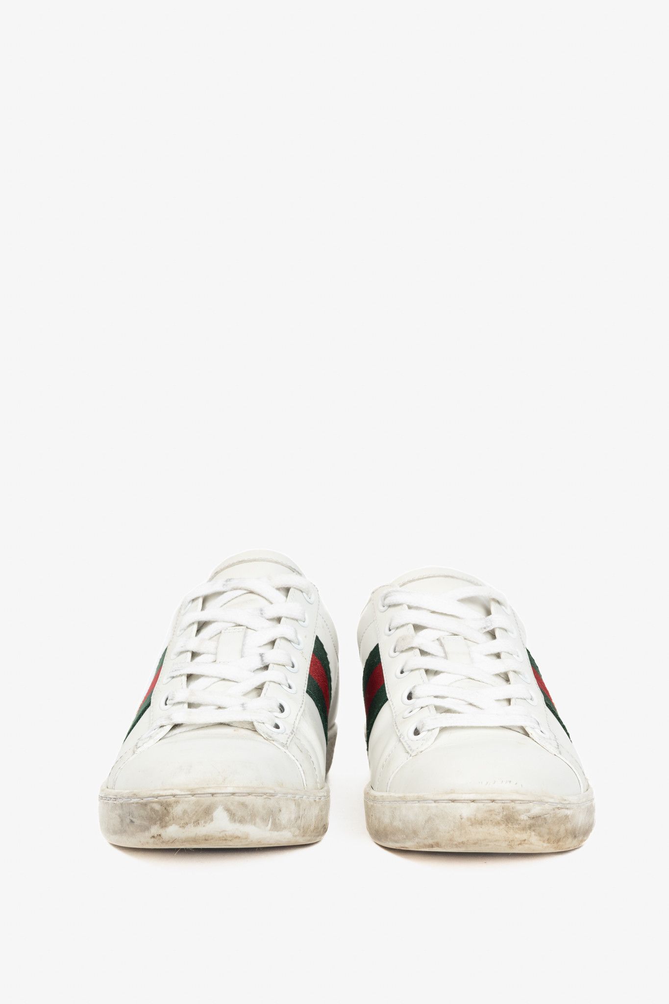 Gucci Gucci Ace Bee White Leather Lace-Up Sneakers Size US 4.5 / IT 34.5 - 2 Thumbnail