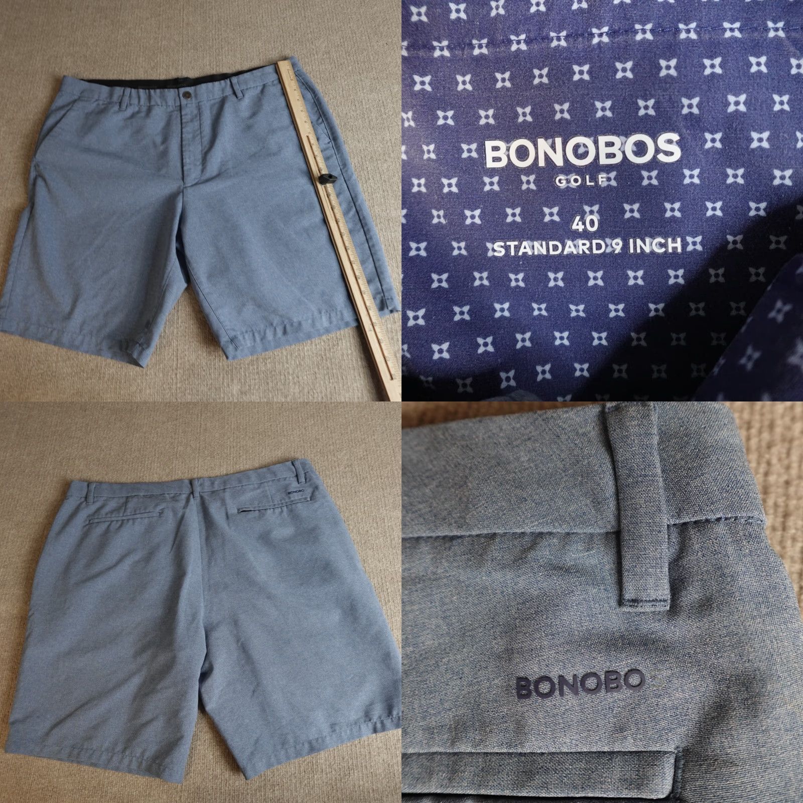 Bonobos Bonobos Golf Shorts 40 Blue Solid Performance Stretch 9" Inseam Men Regular 9" In Athletic Polyester Shirt? Size US 40 / EU 56 - 8 Thumbnail