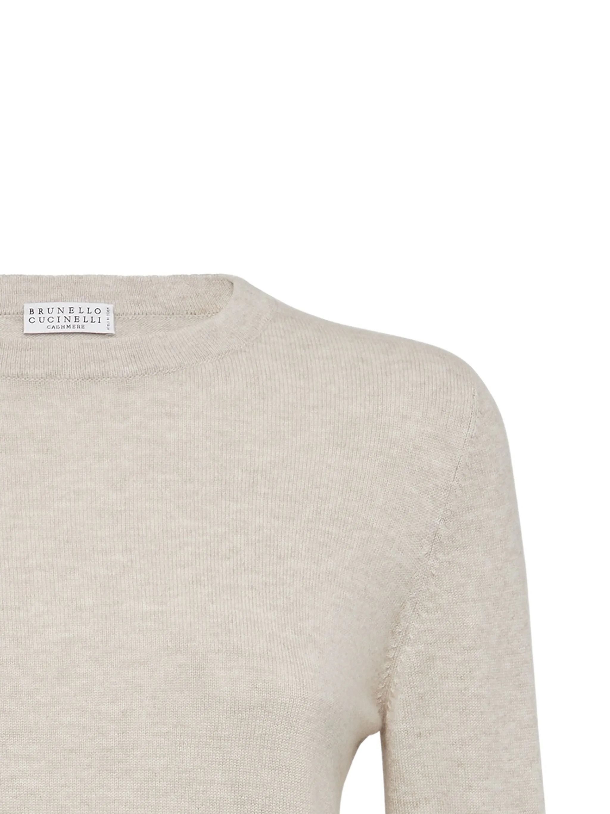 Brunello Cucinelli o1w1db10825 Cashmere Sweater in Beige/Khaki Size S / US 4 / IT 40 - 5 Thumbnail