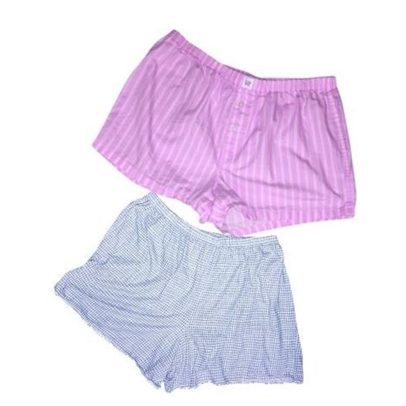 American Eagle Outfitters Plaid Checked Checker Stripe Boxer Shorts Pink/Blue Large/XL Size 40" / US 18 - 3 Thumbnail