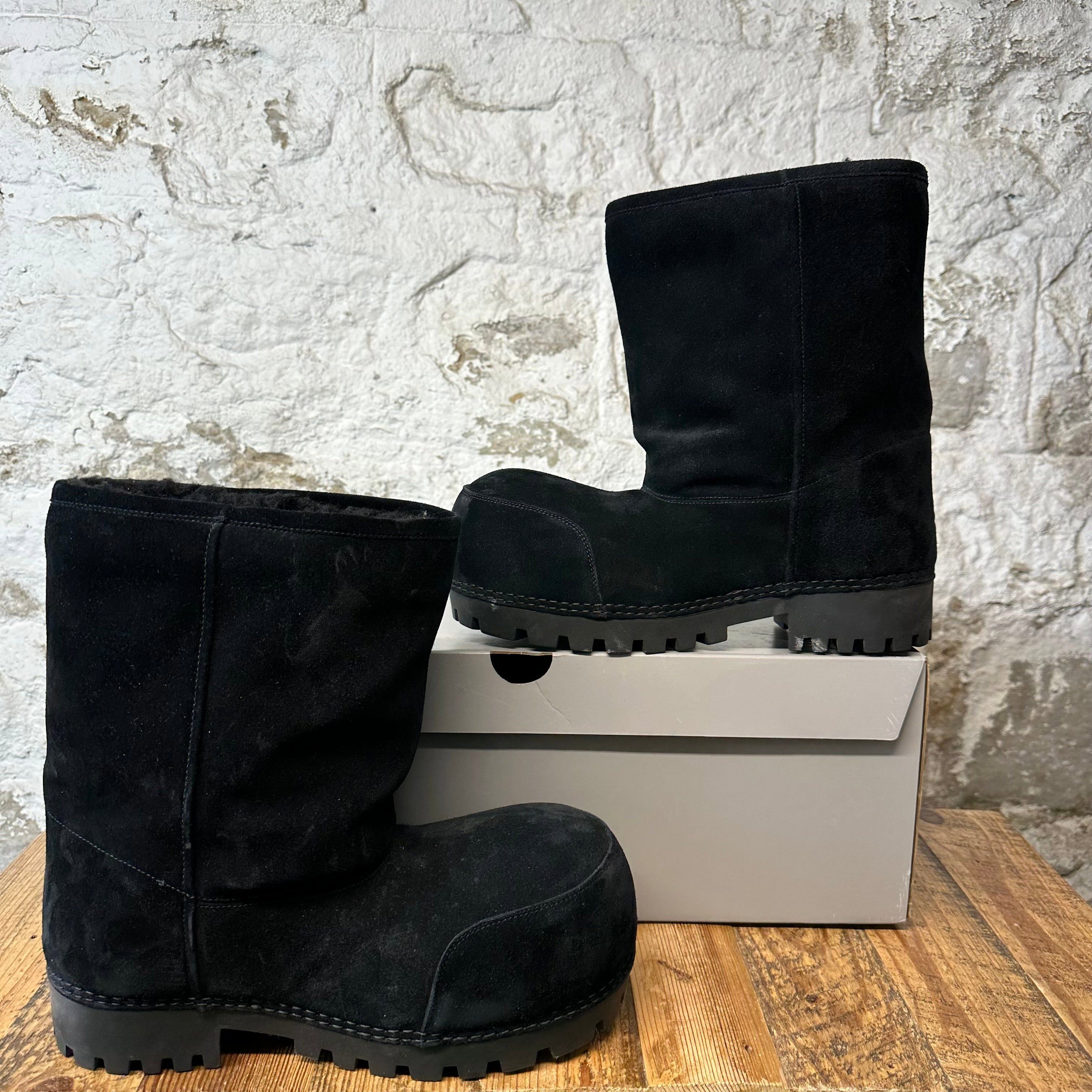 Balenciaga Balenciaga Alaska Fur High Suede Black Boot Sz 7 (40) Size US 7 / EU 40 - 2 Thumbnail