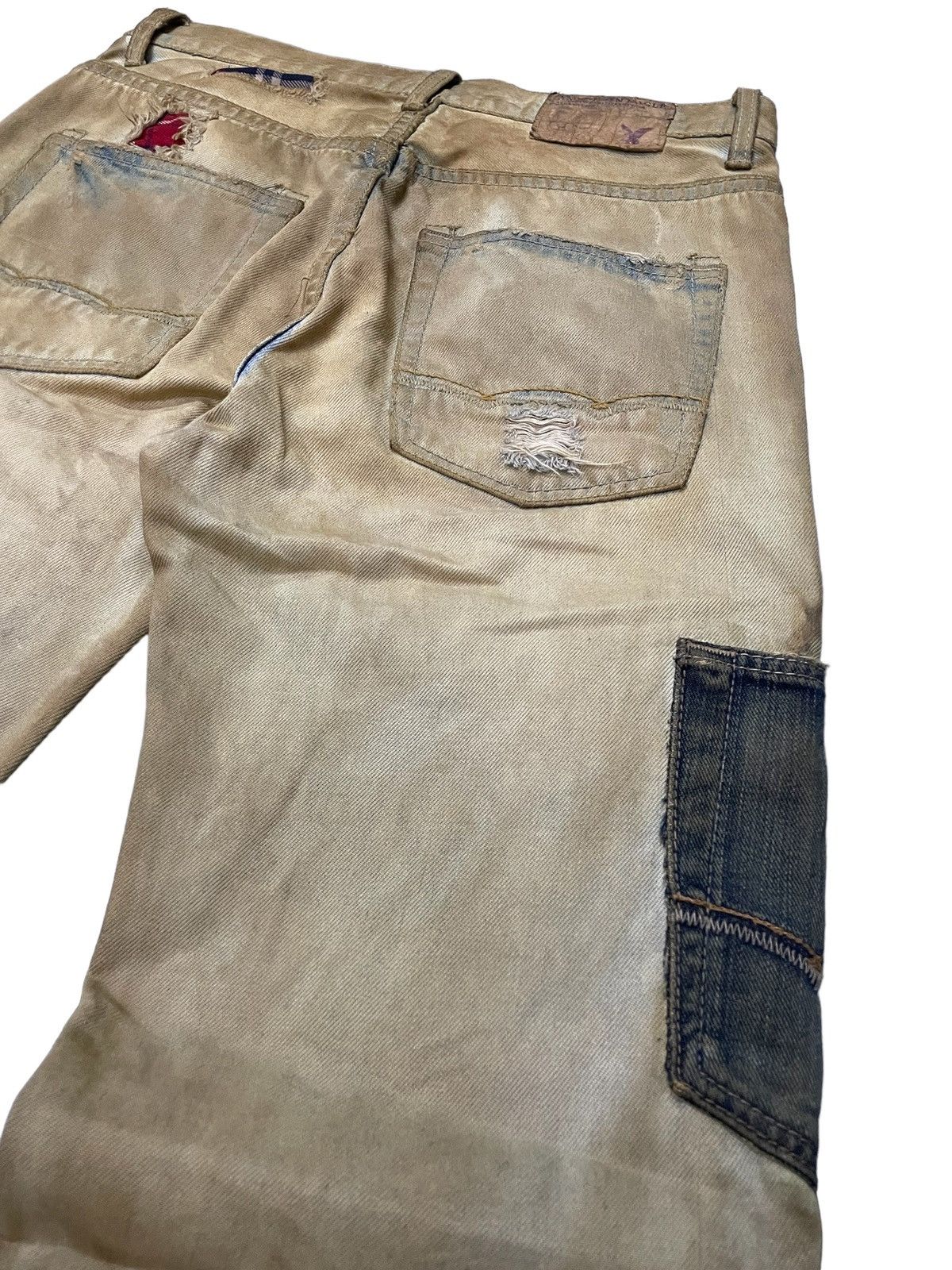 Hysteric Glamour × Japanese Brand American Eagle Patch work Mud Wash Dirty Loose Jeans Size US 30 / EU 46 - 20 Thumbnail