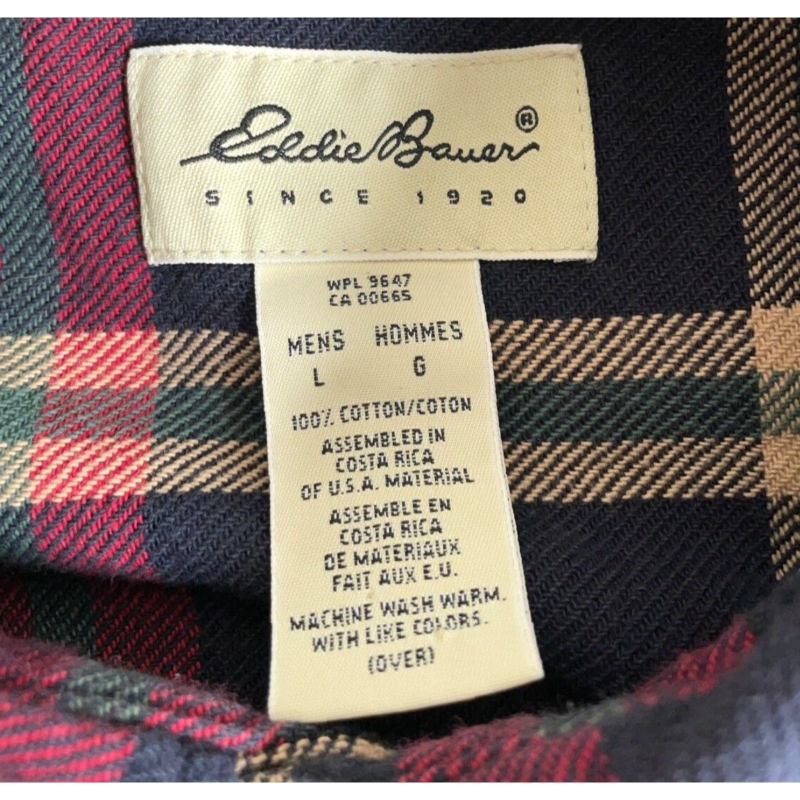 Eddie Bauer VTG Eddie Bauer Oversized Flannel Shirt Men Large Red Blue Plaid Heavyweight Cotton Cotton Flannel 90s Grunge Men’s Large Size US L / EU 52-54 / 3 - 4 Thumbnail