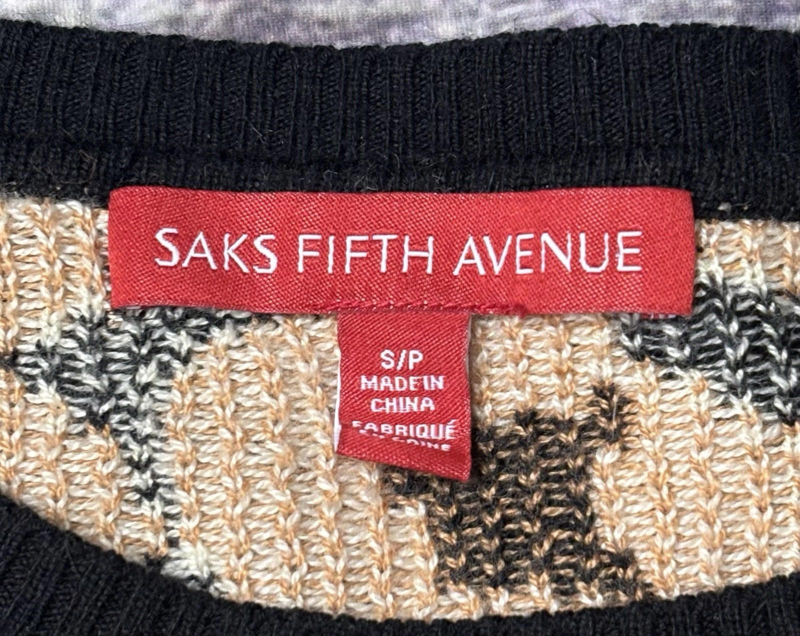 Saks Fifth Avenue Saks Fifth Avenue Sweater Women Small P Leopard Rabbit Hair Size S / US 4 / IT 40 - 2 Thumbnail