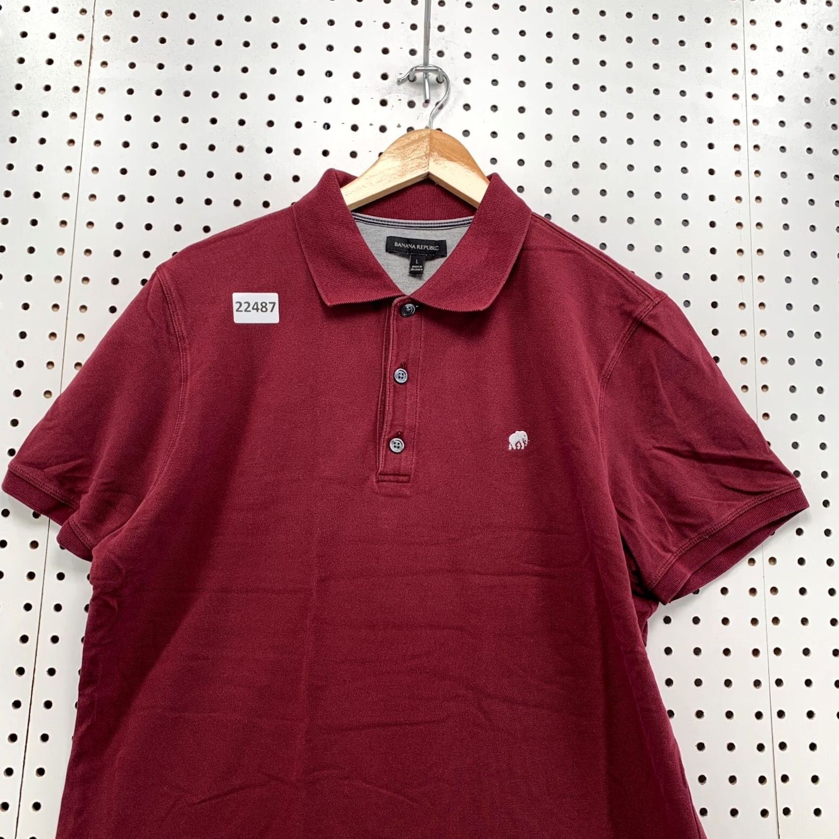 Banana Republic Banana Republic Polo Shirt Mens Large Maroon White Elephant Casual Collar Size US L / EU 52-54 / 3 - 4 Thumbnail