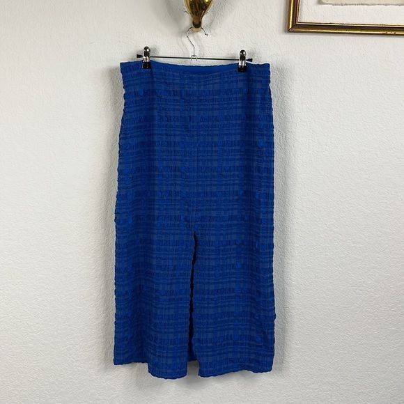 Cult Gaia Cult Gaia Caspara Popcorn Midi Slit Skirt Persian Blue Size 34" / US 12 / IT 48 - 9 Thumbnail