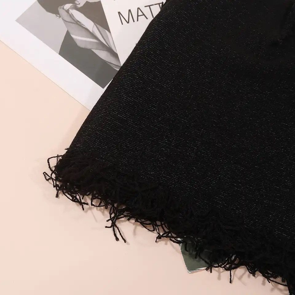 Vintage Distressed Knitted Beanie (black) Size ONE SIZE - 5 Thumbnail