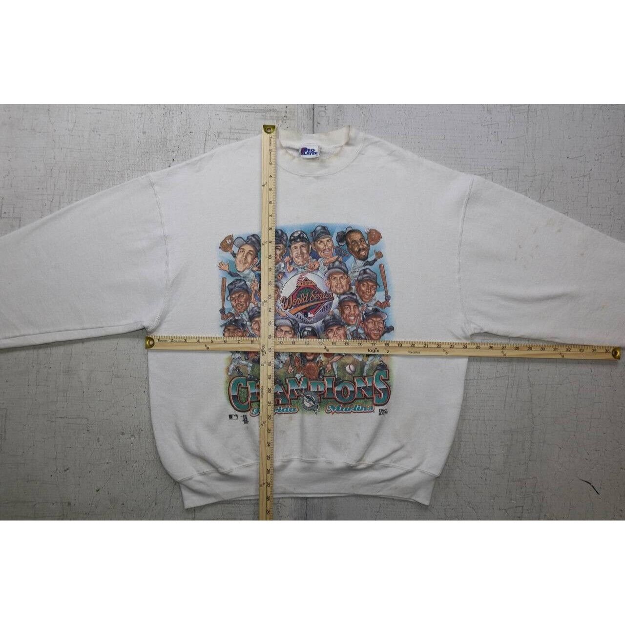 Vintage Vtg 1997 Florida Marlins Miami Champions Cartoon Sweatshirt Size US XL / EU 56 / 4 - 7 Thumbnail