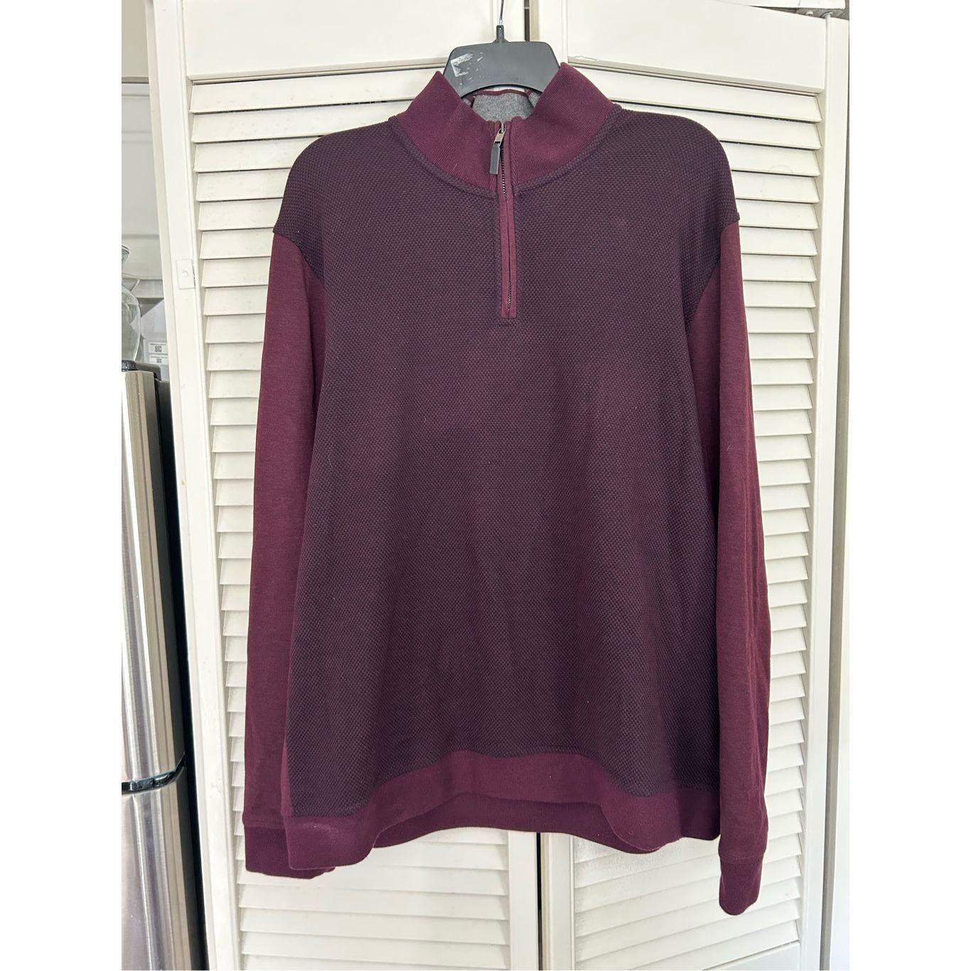 Ted Baker Ted Baker Maroon Burgundy Quarter-Zip Sweater, Ted Sz 7/ US Size US XXL / EU 58 / 5 - 1 Thumbnail