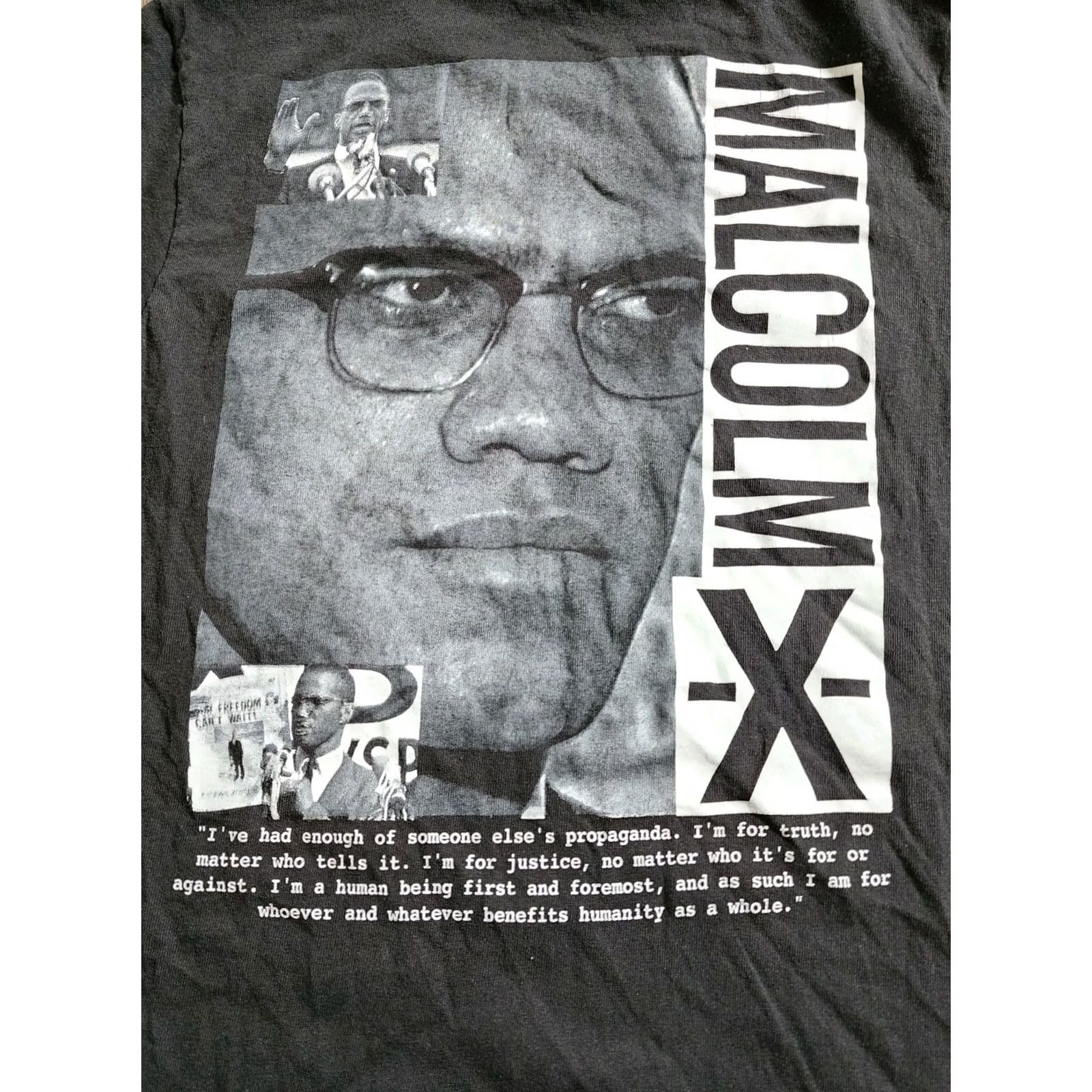 Doublet Womens S Malcolm X Propaganda Quote T Shirt Double Sided Shirt Adult Slim Black Cotton Unbranded Crew Neck Short Sleeve Womens DoubleSided Size S / US 4 / IT 40 - 4 Thumbnail