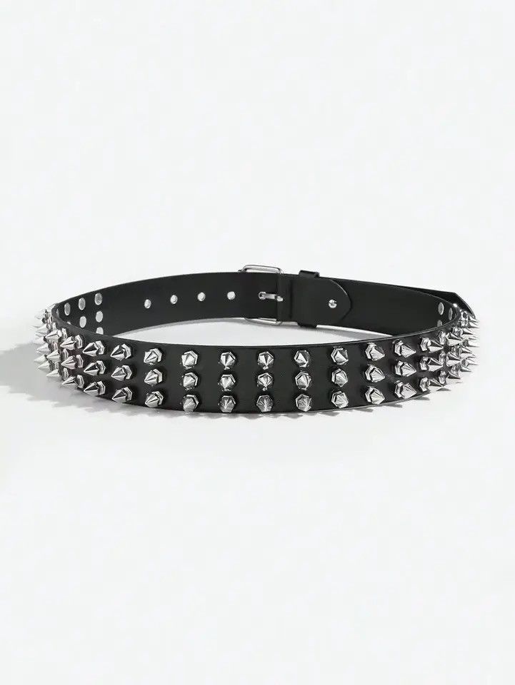 Other Rivets Decorated Heavy Metal Dark Belt Size ONE SIZE - 2 Thumbnail
