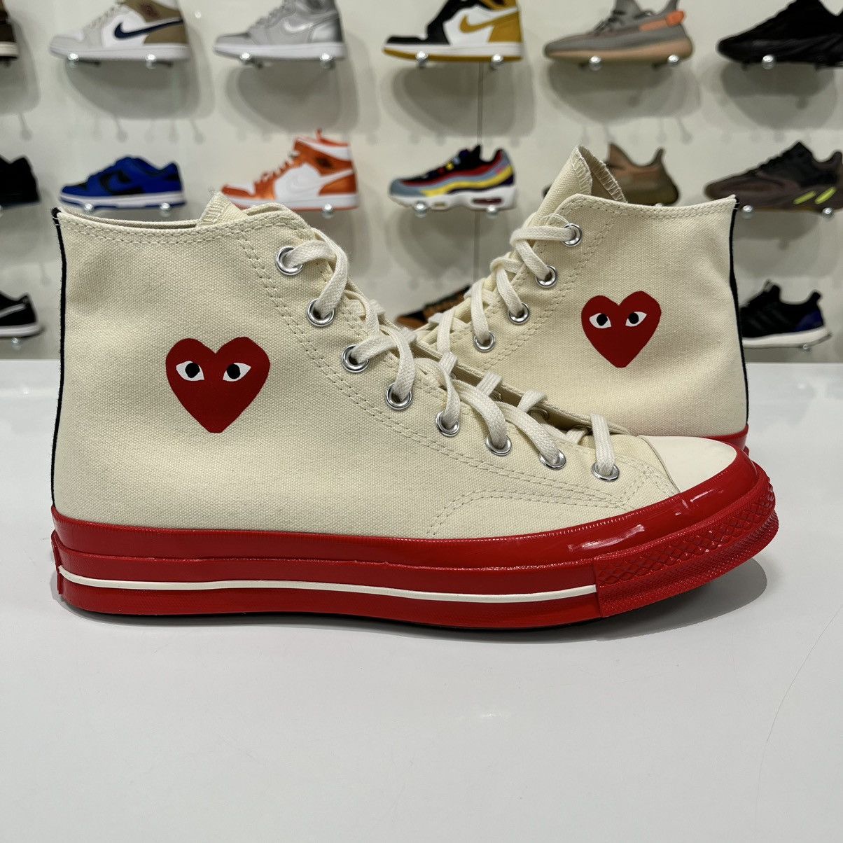 Comme des Garcons × Converse Converse Chuck Taylor All Star 70 Hi x CDG Play Red Midsole Size US 10 / EU 43 - 1 Thumbnail