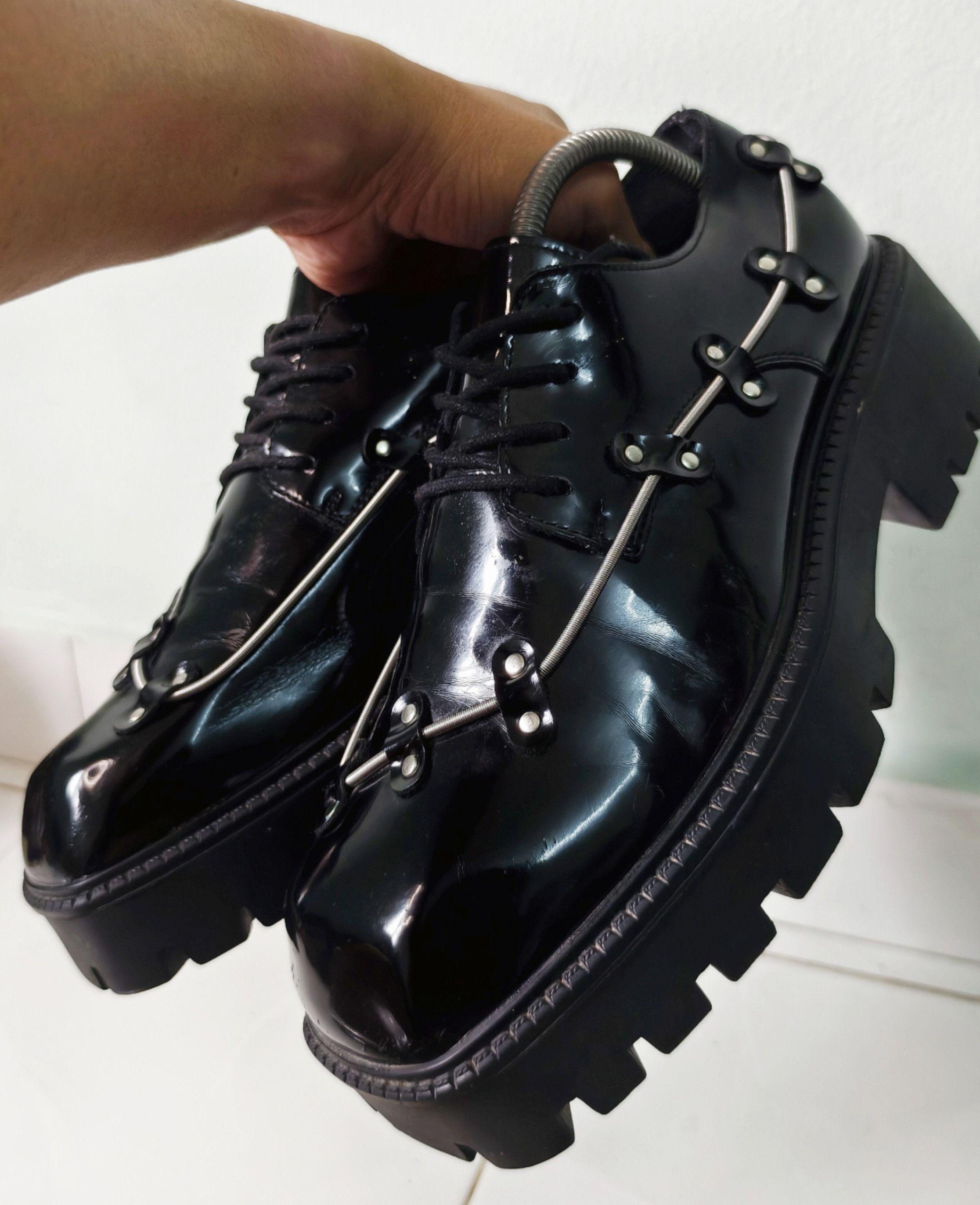 Japanese Brand British style niche square toe spring black oxford shoes Size US 6 / EU 39 - 1 Thumbnail