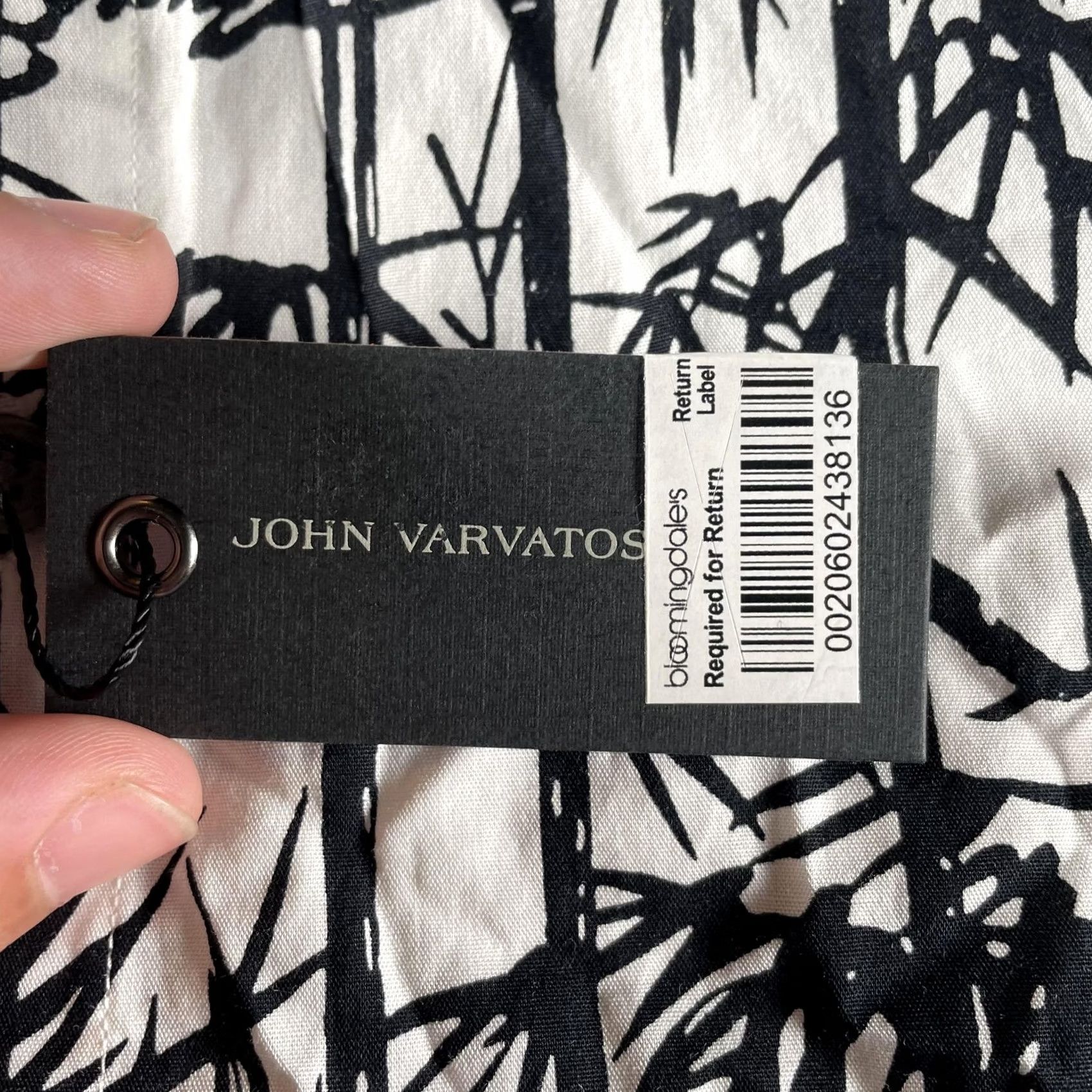John Varvatos John Varvatos U.S.A. Shirt Mens Small White Bamboo Print Short Sleeve Cotton Shirt Size US S / EU 44-46 / 1 - 3 Thumbnail
