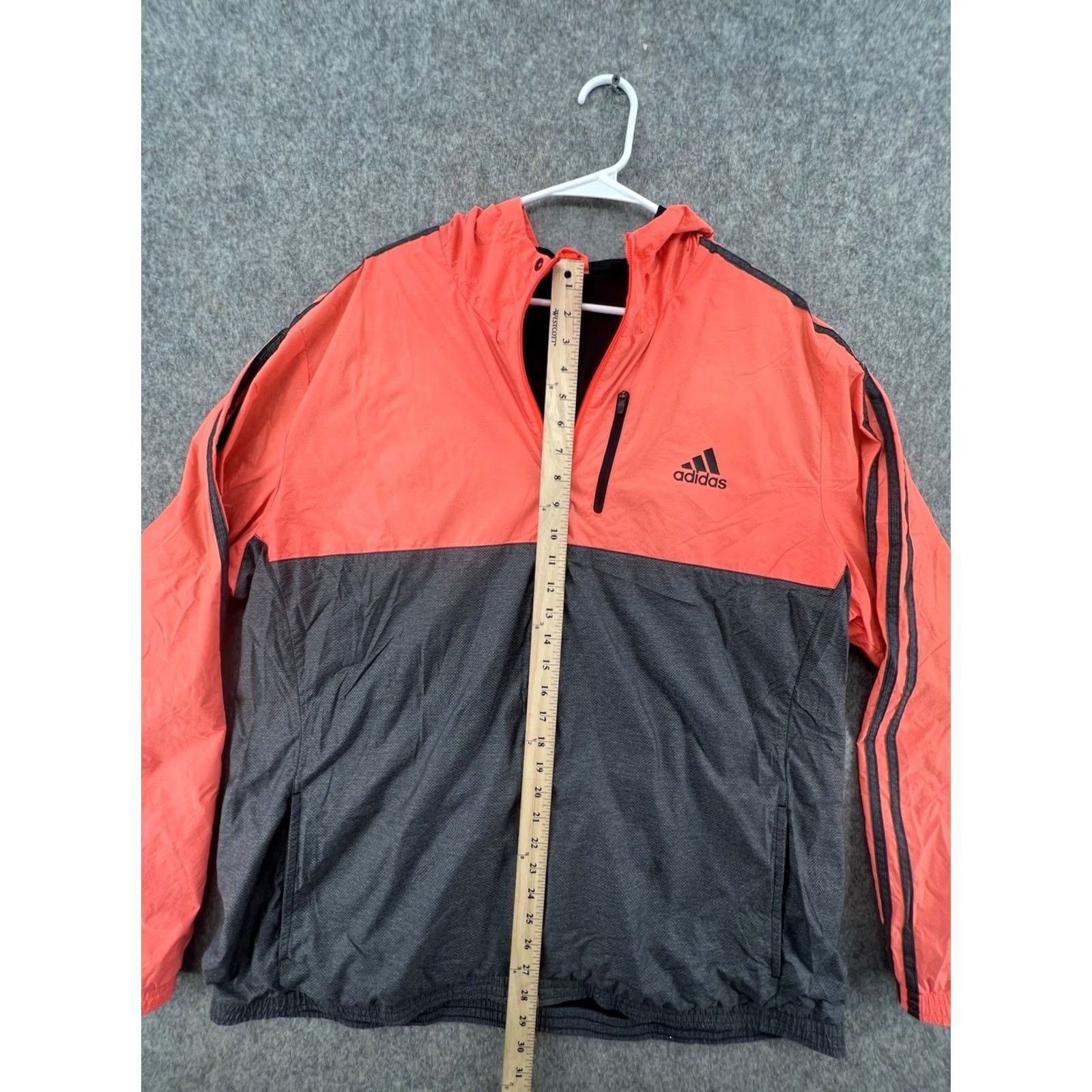 Adidas Adidas Men’s Windbreaker Jacket Hoodie Full Zip 2XL Coral Black Neon Coral Size US XXL / EU 58 / 5 - 3 Thumbnail