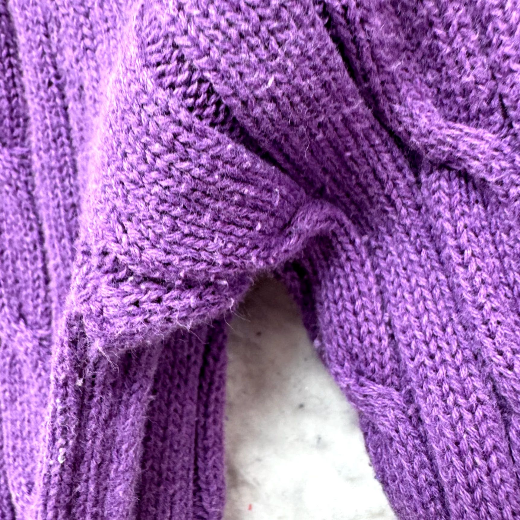 Vintage VINTAGE American Eagle Sweater XS Purple Cable Knit Grunge 2000s Y2K Bella Swan Fairy Womens XS Size XS / US 0-2 / IT 36-38 - 3 Thumbnail