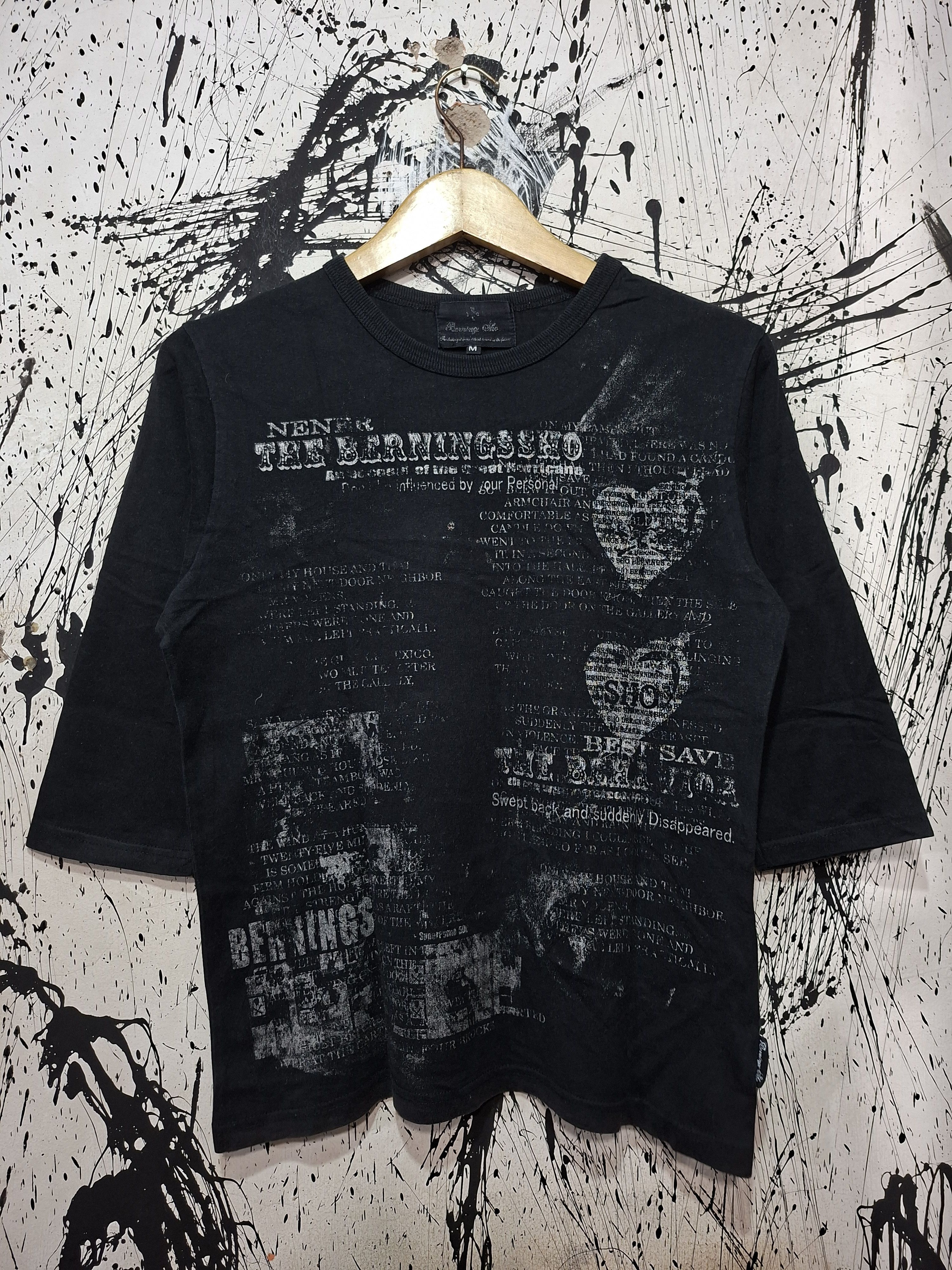 Japanese Brand BERNINGS SHO POEM SCRIPT 3 QUARTER SLEEVE SHIRT Size US M / EU 48-50 / 2 - 1 Thumbnail