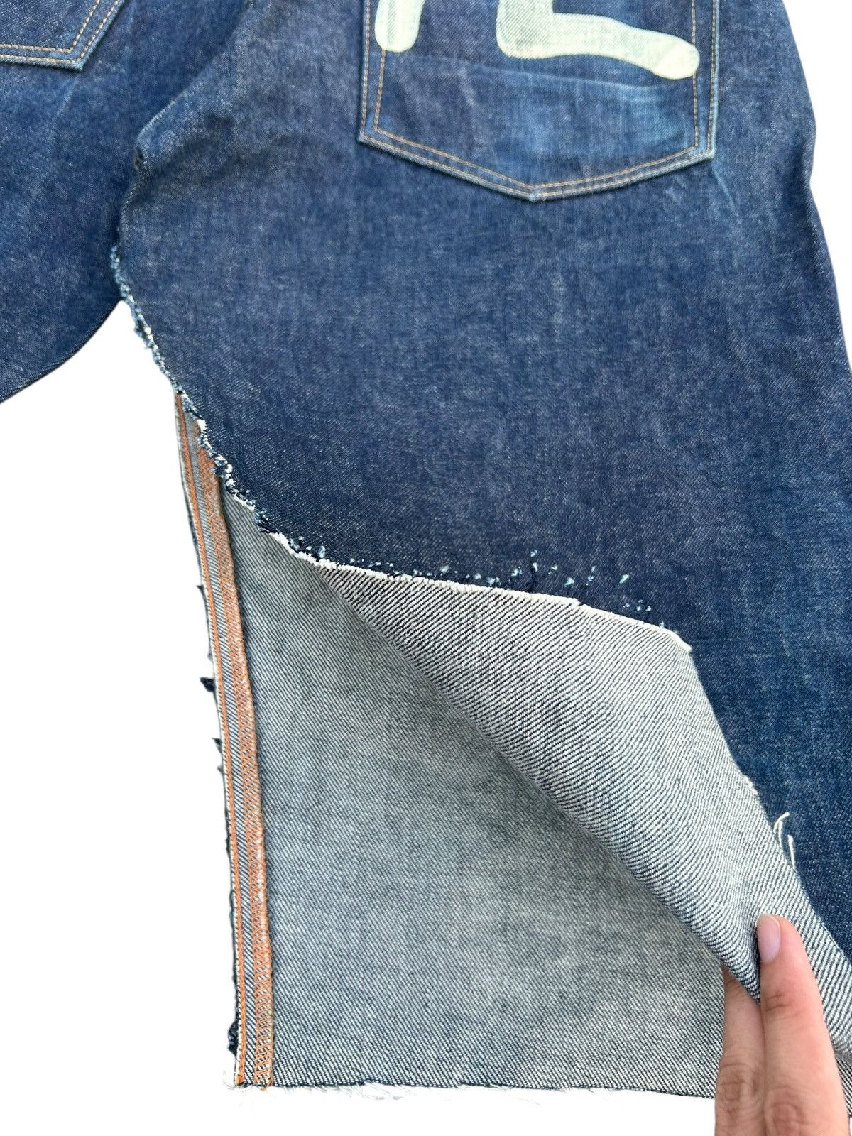 Kapital VINTAGE EVISU SELVEDGE THRASHED DENIM JEANS Size US 32 / EU 48 - 10 Thumbnail