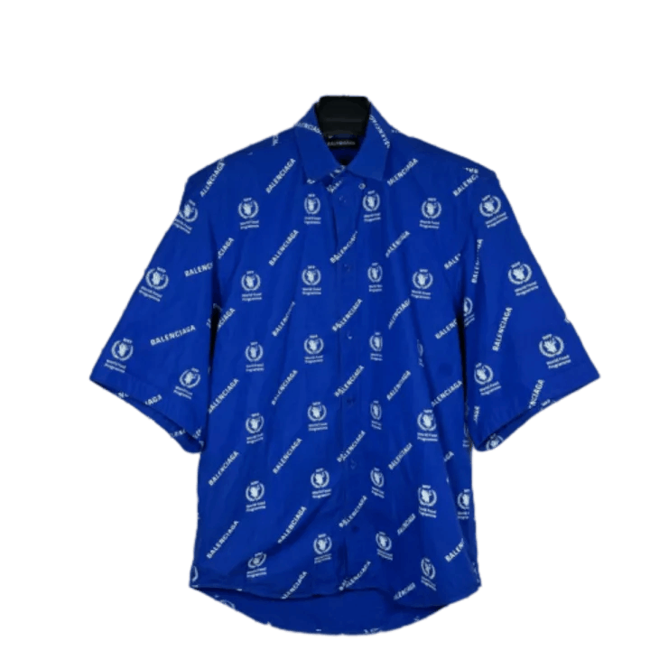 Balenciaga Balenciaga Blue Short Sleeve Shirt Size US M / EU 48-50 / 2 - 1 Thumbnail