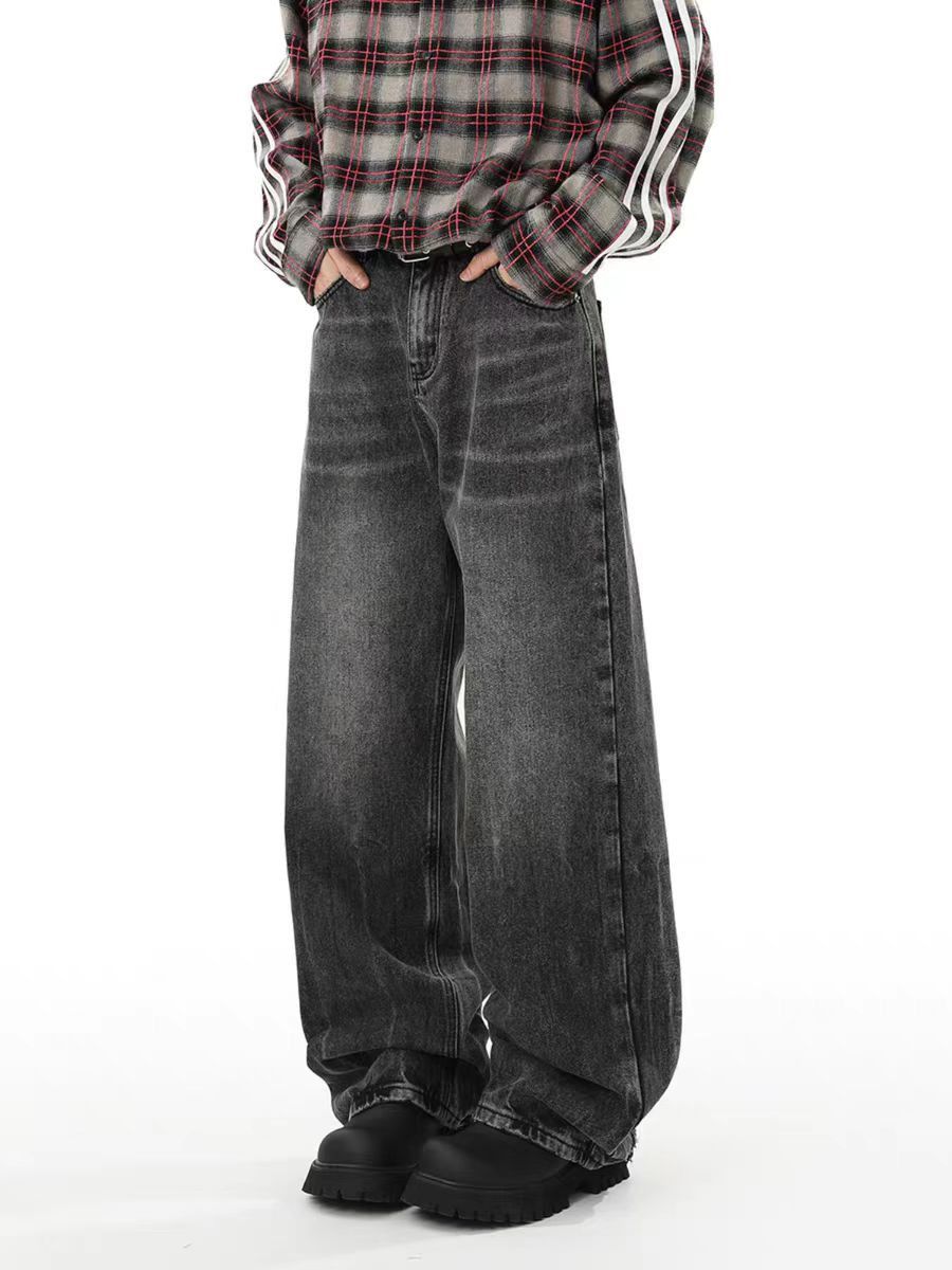 Japanese Brand × Jean Heavy duty washed vintage wide leg loose jeans Size US 32 / EU 48 - 3 Thumbnail