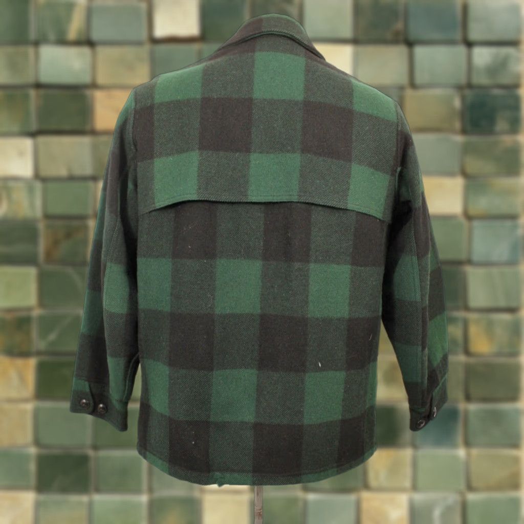 Vintage VINTAGE Woolrich Jacket 80s Plaid Wool Stone Green Black Size 38 Chore Jacket Mens Size US XXS / EU 40 - 1 Thumbnail